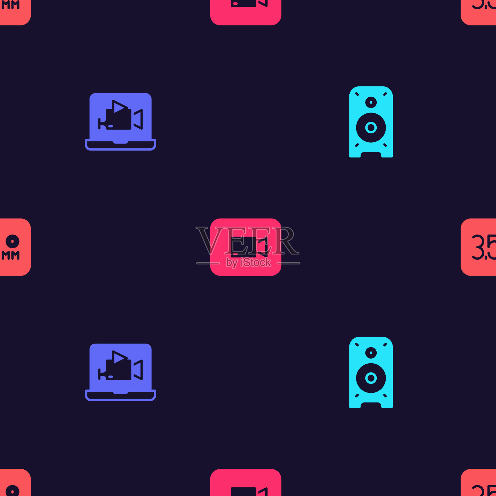 设置立体声扬声器在线播放视频播放按钮图标素材