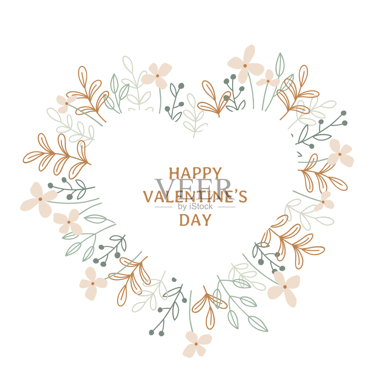 手绘矢量花心与浪漫的信息插画图片素材