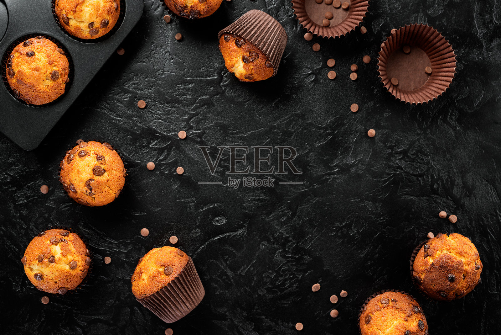 巧克力松饼照片摄影图片