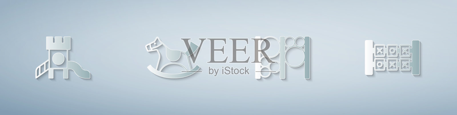 把滑梯游乐场马放在秋千上图标素材