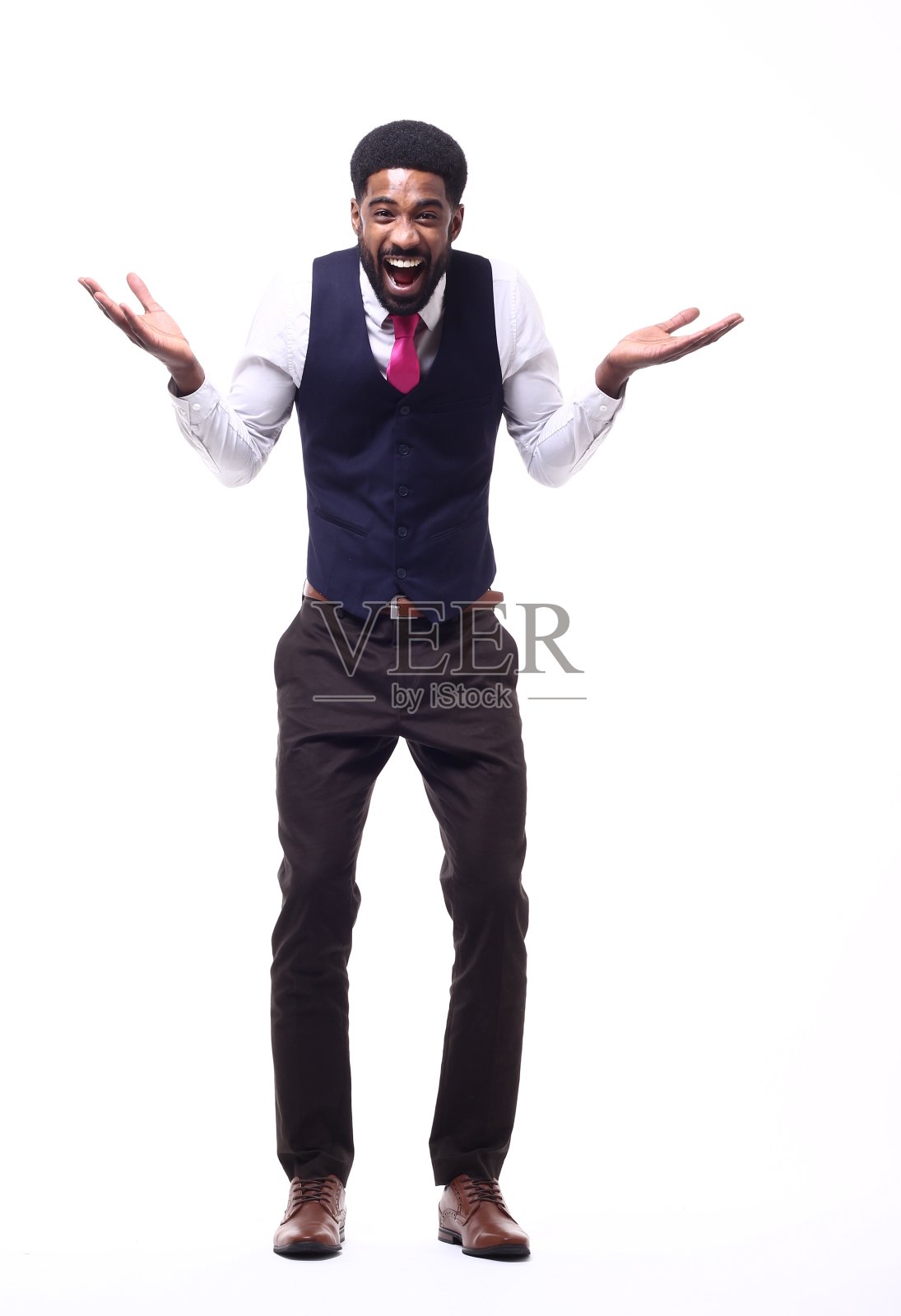 美丽丰满的身体快乐的黑色时尚男人照片摄影图片