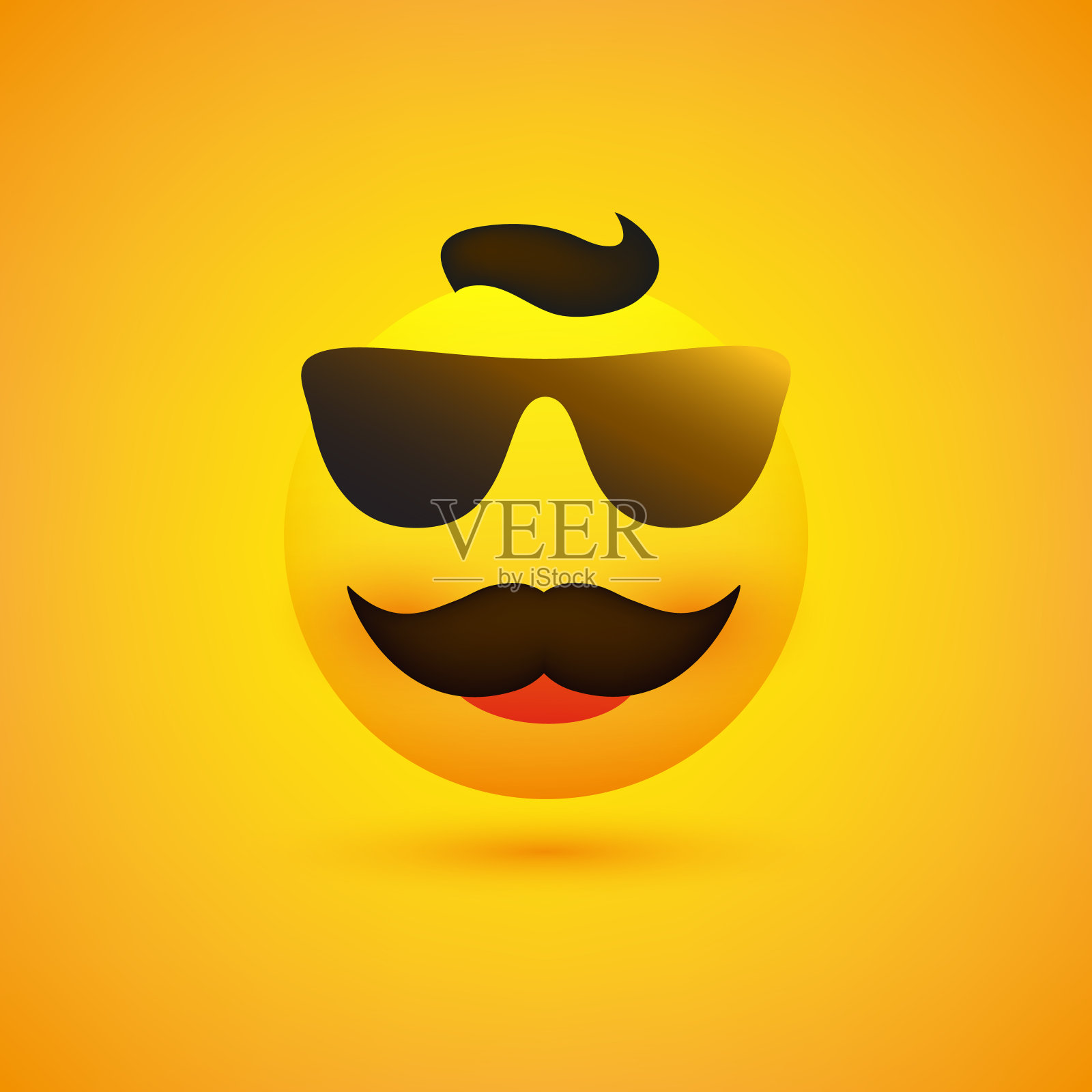 戴太阳镜的微笑表情插画图片素材