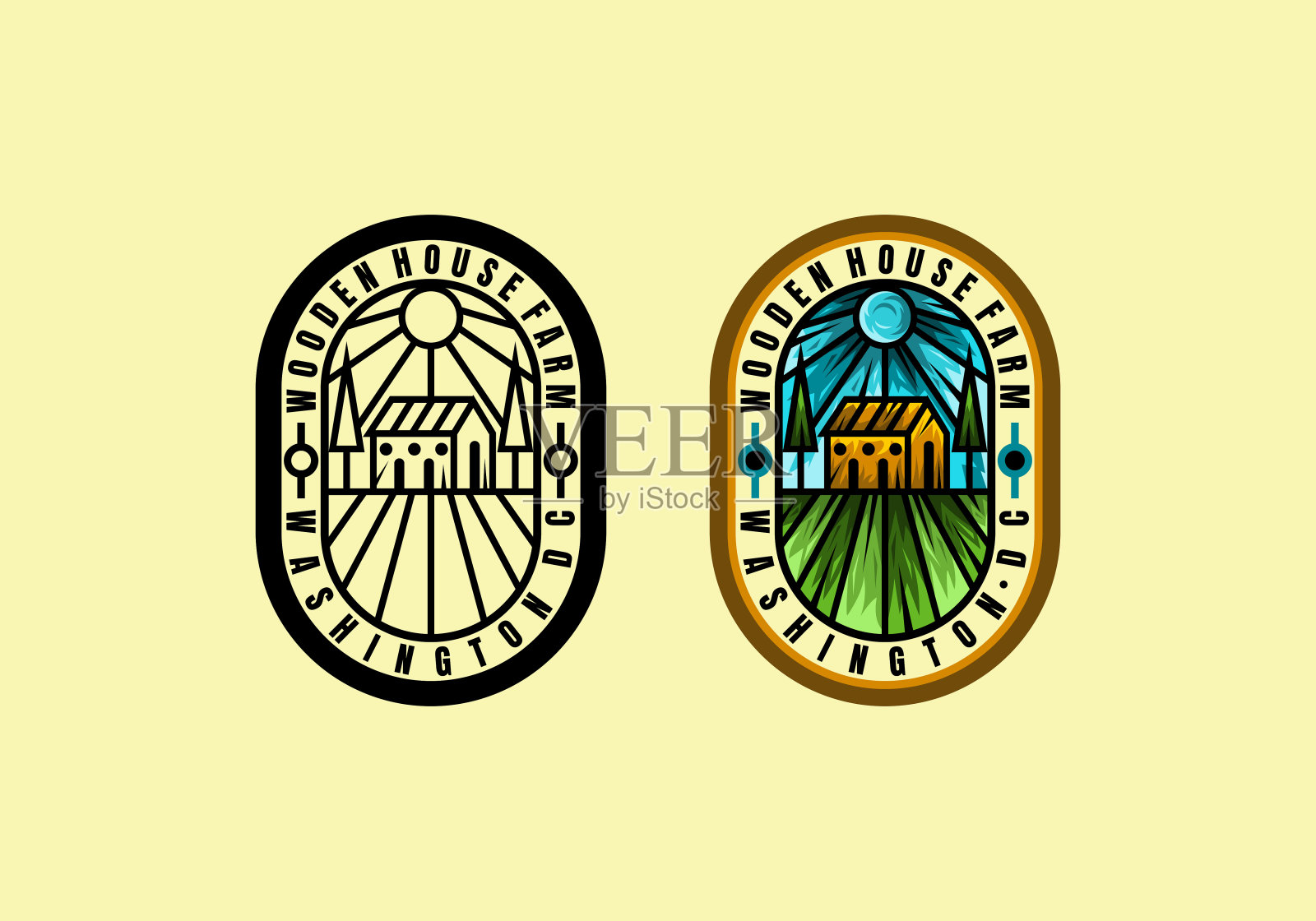 标志房子农场矢量插图模板适合任何行业插画图片素材