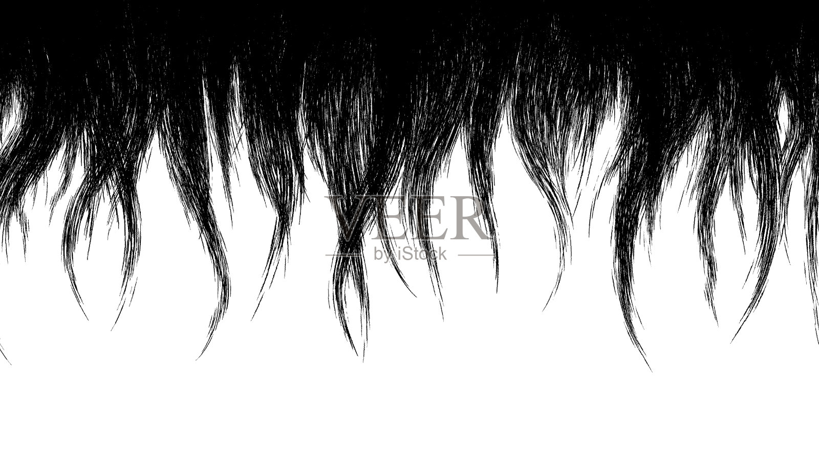 像头发一样的单色线条画的框架。插画图片素材