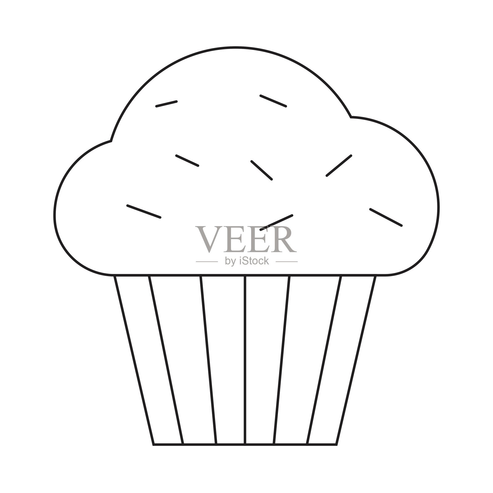 纸杯蛋糕松饼蛋糕甜点面包店糖果向量。插画图片素材