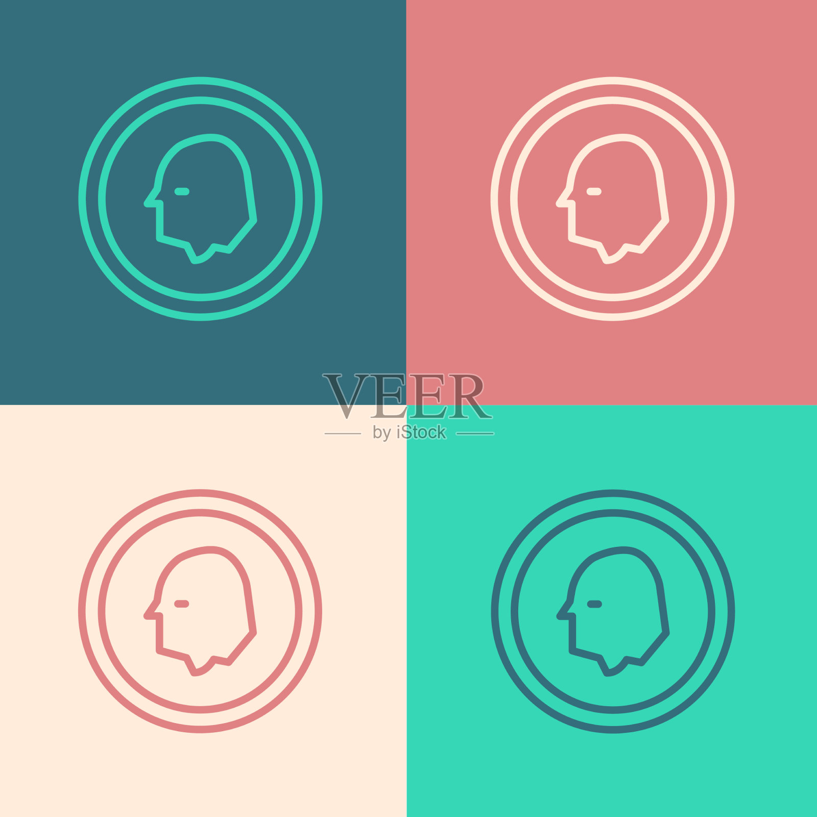 波普艺术线条硬币上孤立的货币图标色彩插画图片素材