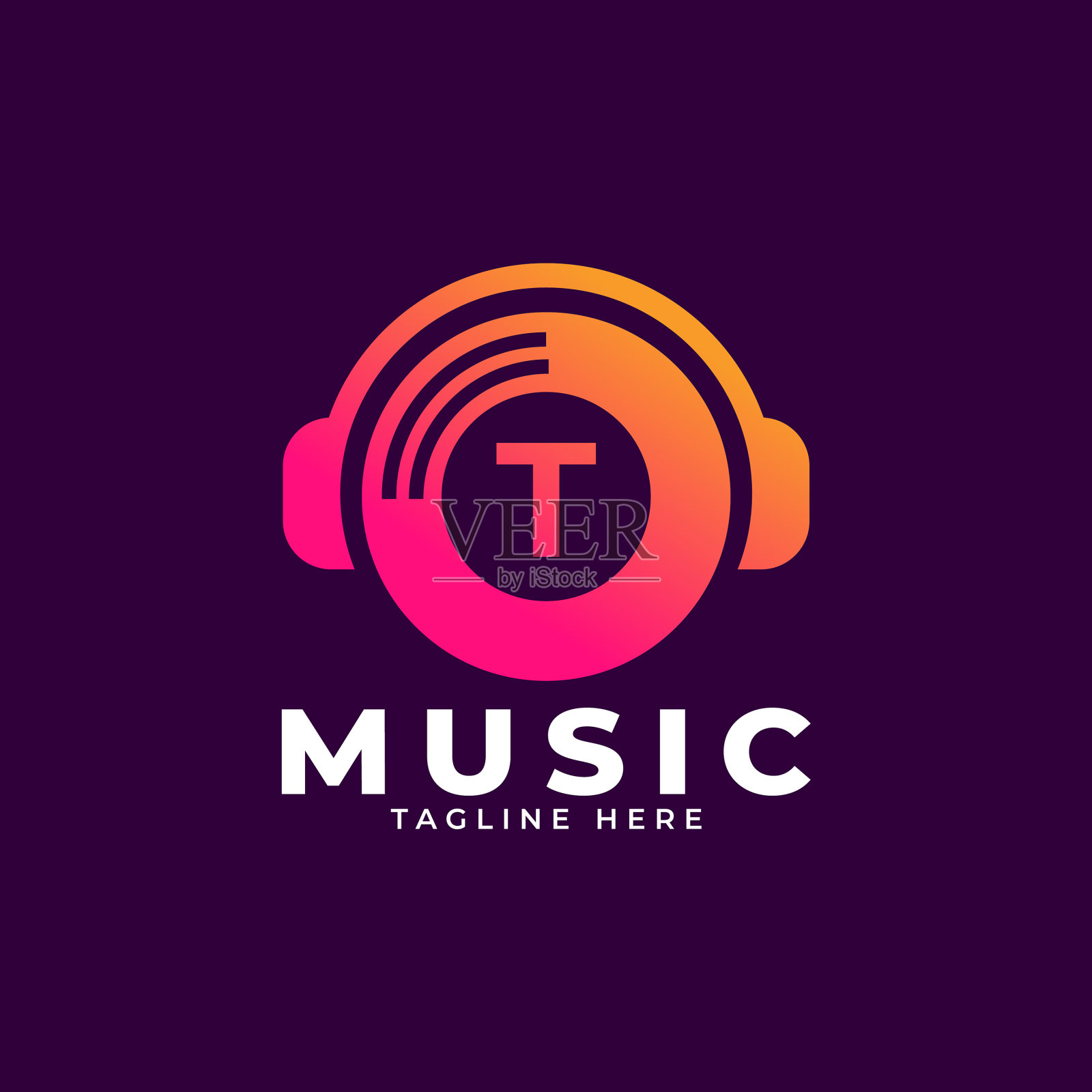 音乐标志图标首字母t音乐标志插画图片素材