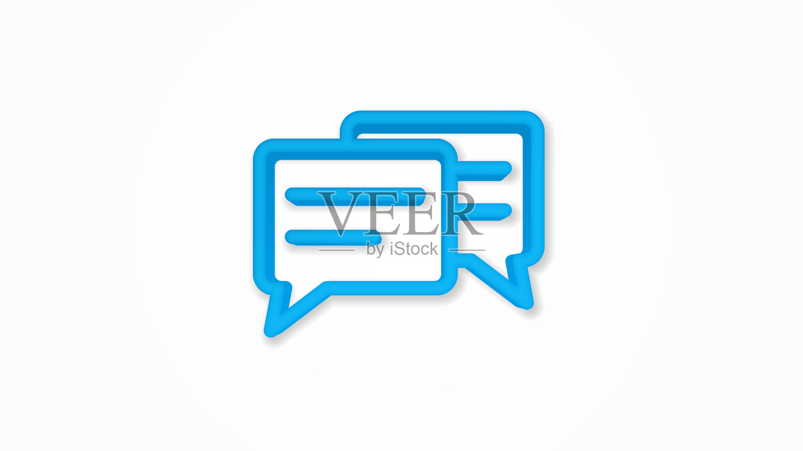 消息,聊天,语音气泡,谈话,对话3d逼真的线图标。矢量图插画图片素材