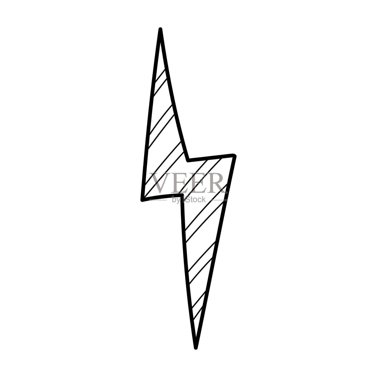 手绘条纹电光设计元素图片