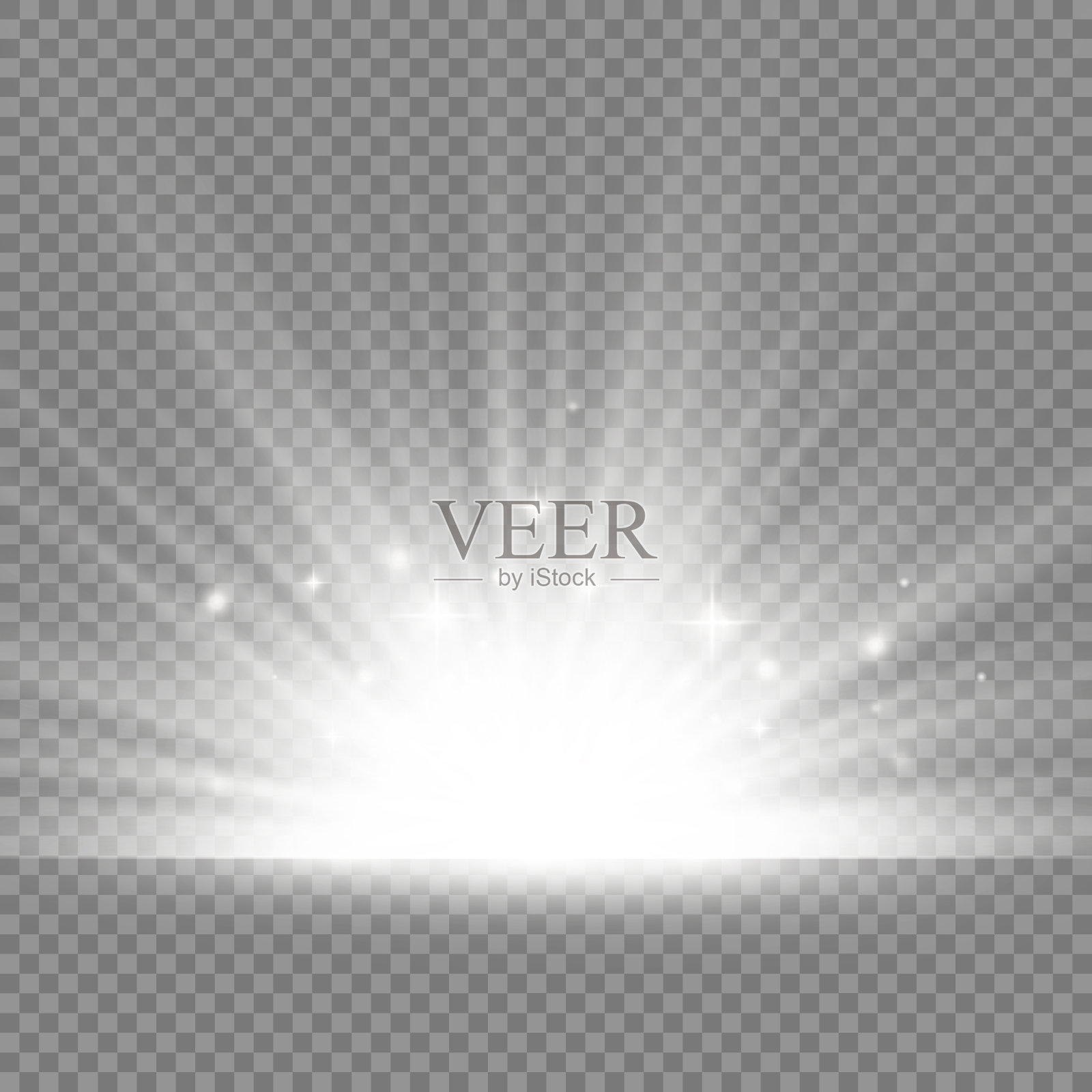 恒星爆炸,白光闪耀,太阳光芒四射。插画图片素材