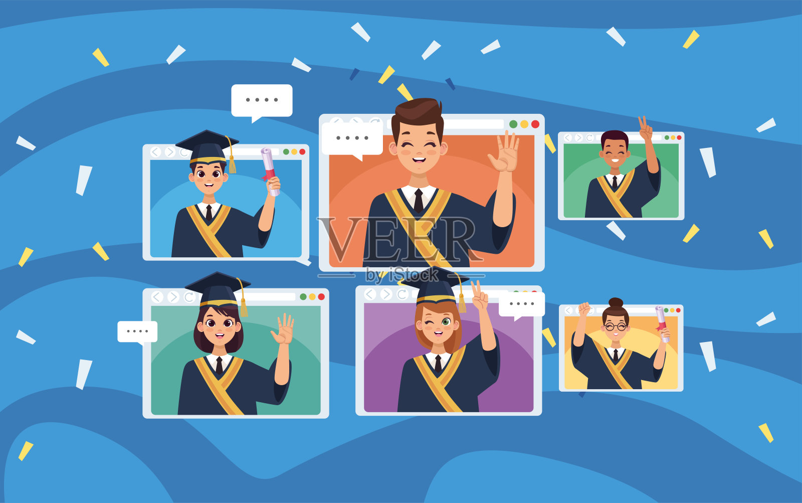 学生毕业于网页插画图片素材