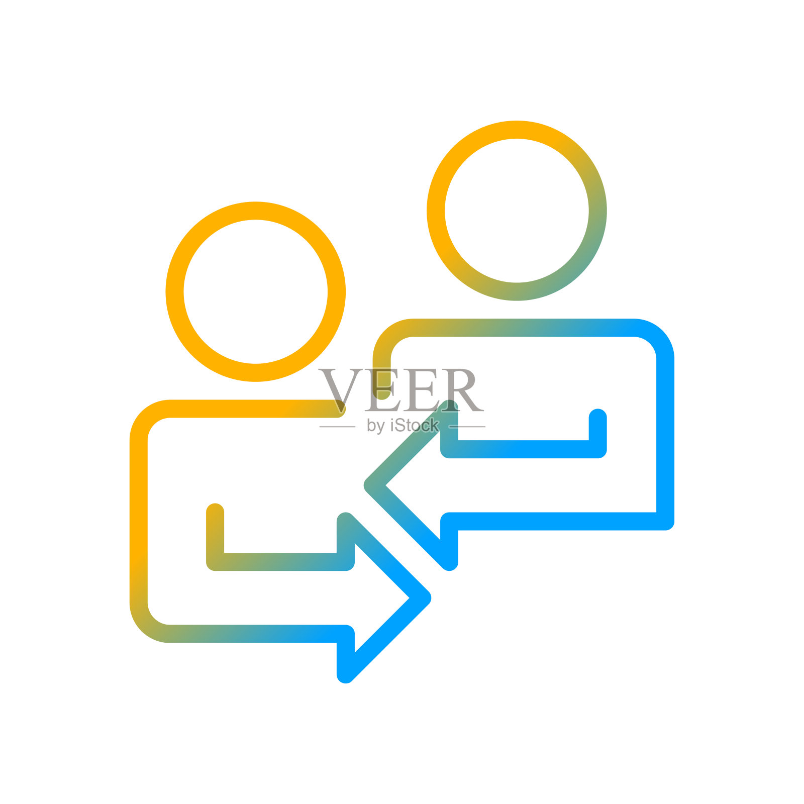 相互反馈梯度线性矢量图标插画图片素材