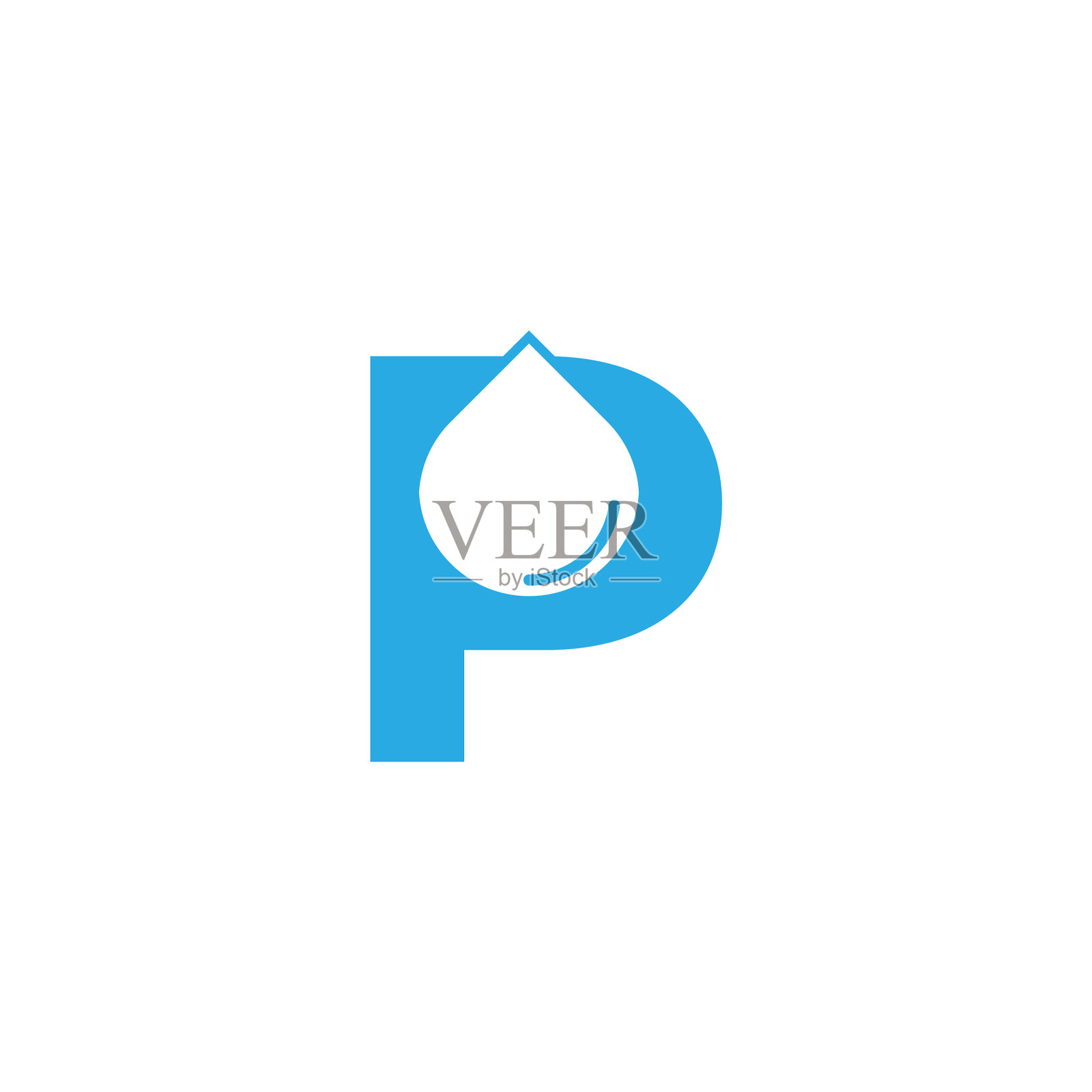 首字母p hydro标志,带有负空间设计元素图片