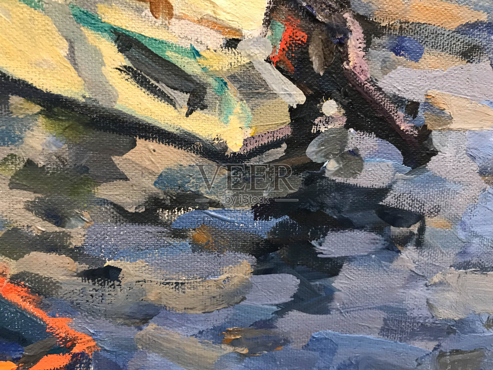 抽象纹理灰红蓝背景。数字插画模仿油画在画布上插画图片素材