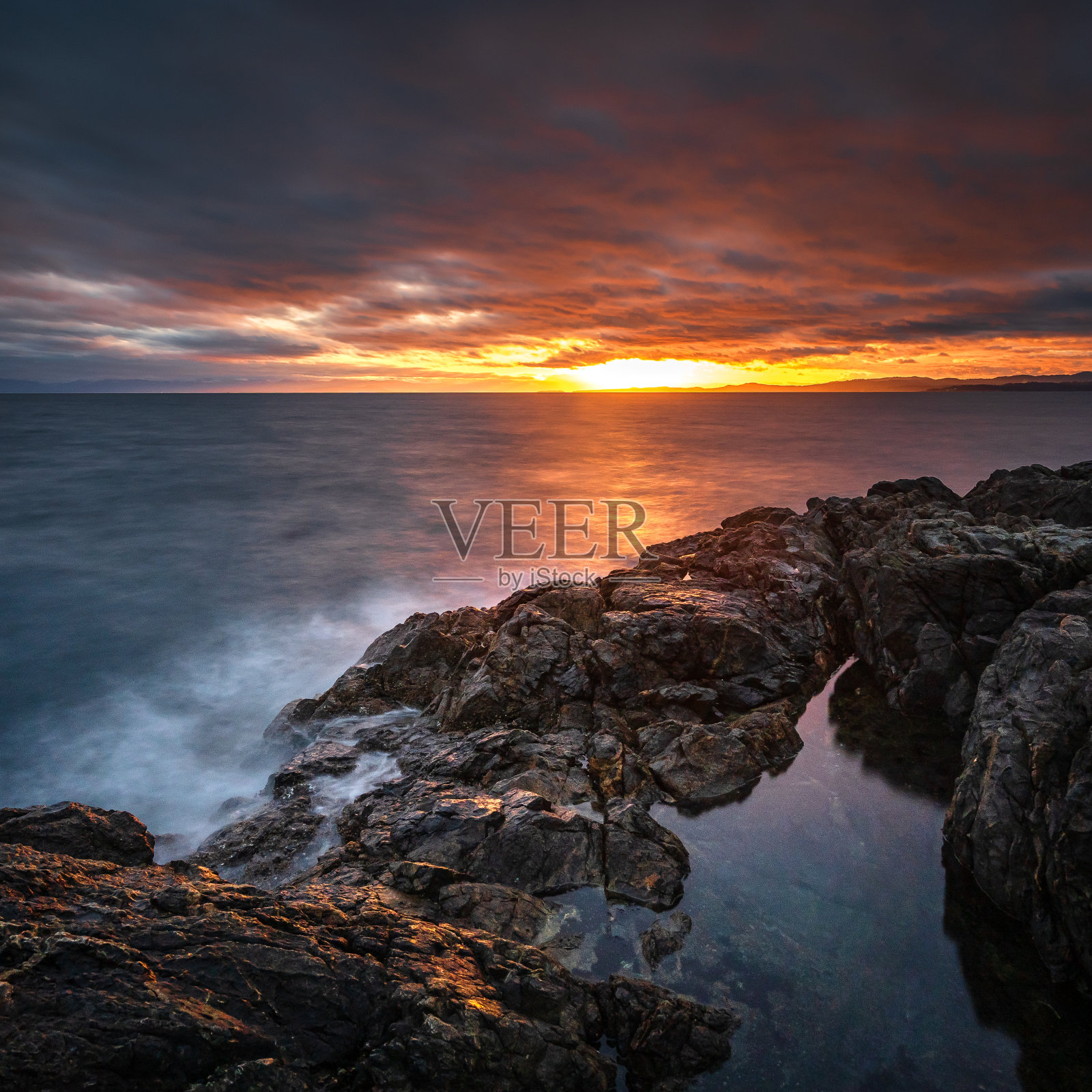 维多利亚海岸日落照片摄影图片