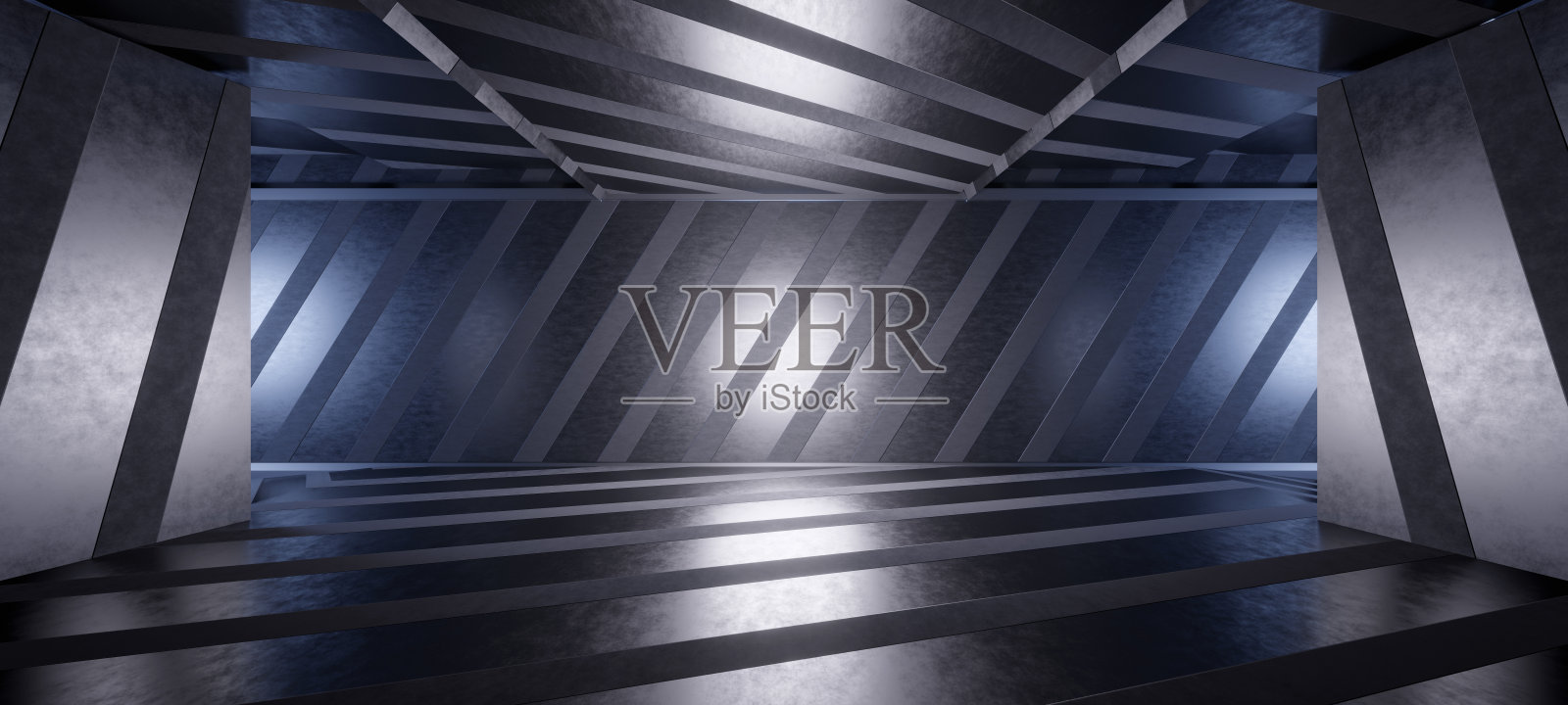 暗金属房间背景3D渲染照片摄影图片