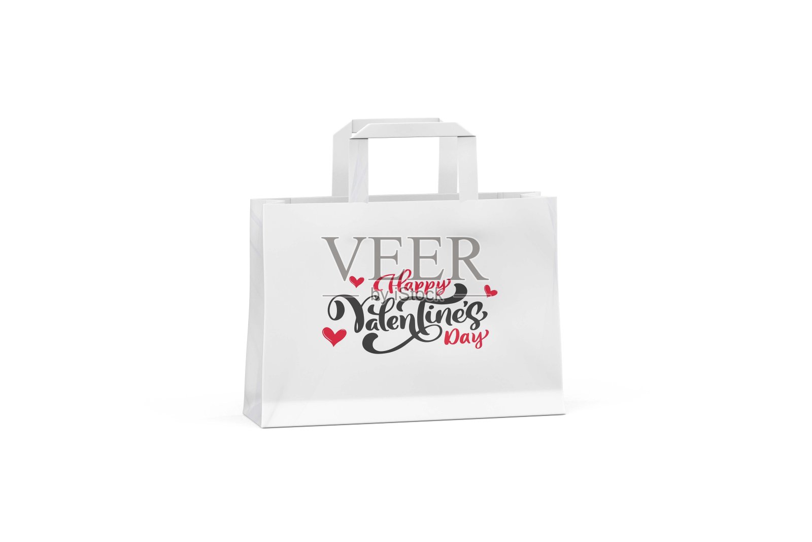 情人节手袋的白色背景照片摄影图片