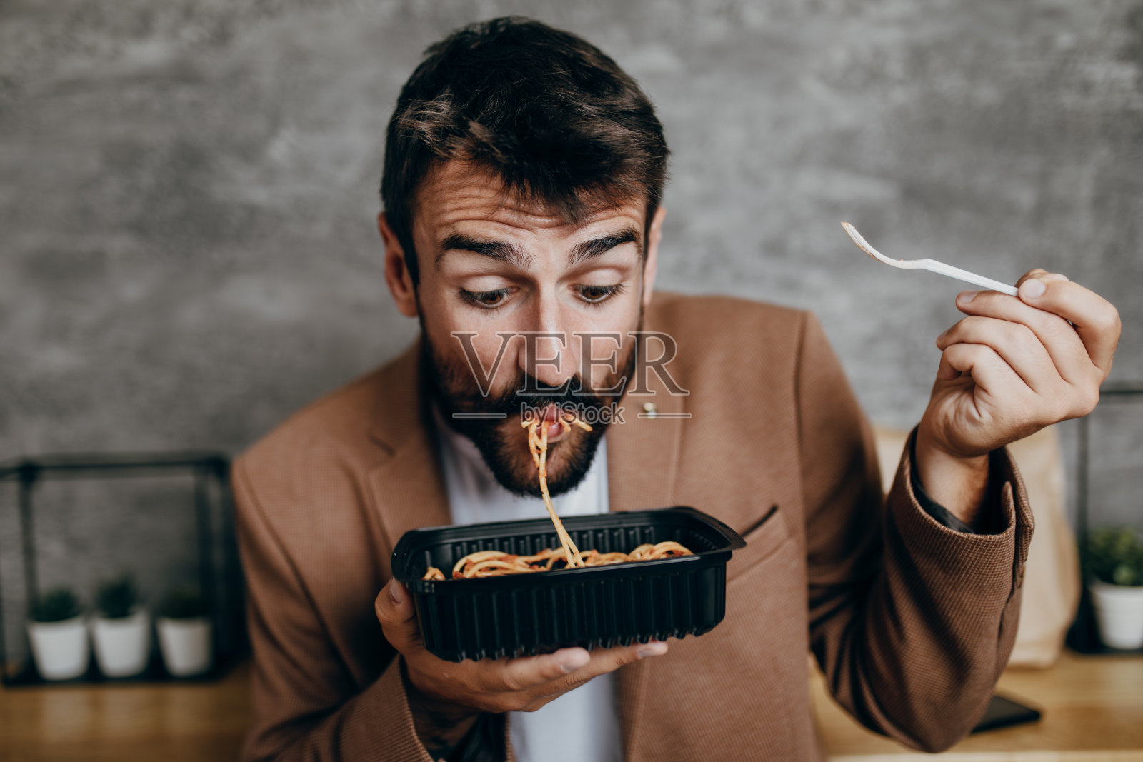 快餐店的商人照片摄影图片