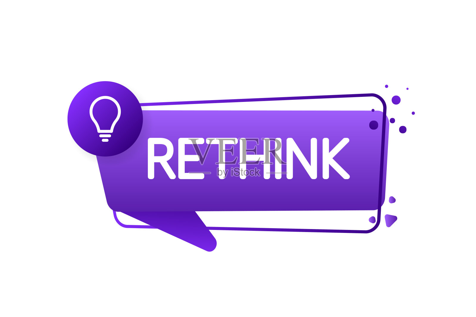 重新思考横幅在白色背景。创意概念的想法。矢量插图设计。平面向量插图插画图片素材