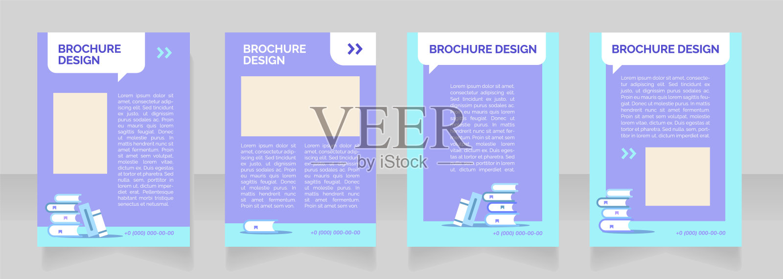 网上儿童学校空白宣传册布局设计。课程优惠。垂直海报模板设置为文本的空复制空间。预先制作的公司报告收集。可编辑的传单纸页设计模板素材