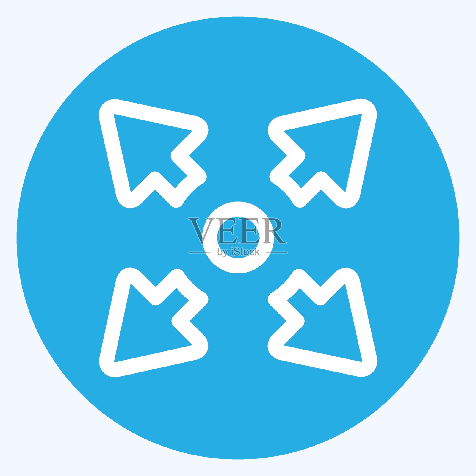 图标扩展-蓝眼睛风格,简单的插图,可编辑的描边插画图片素材