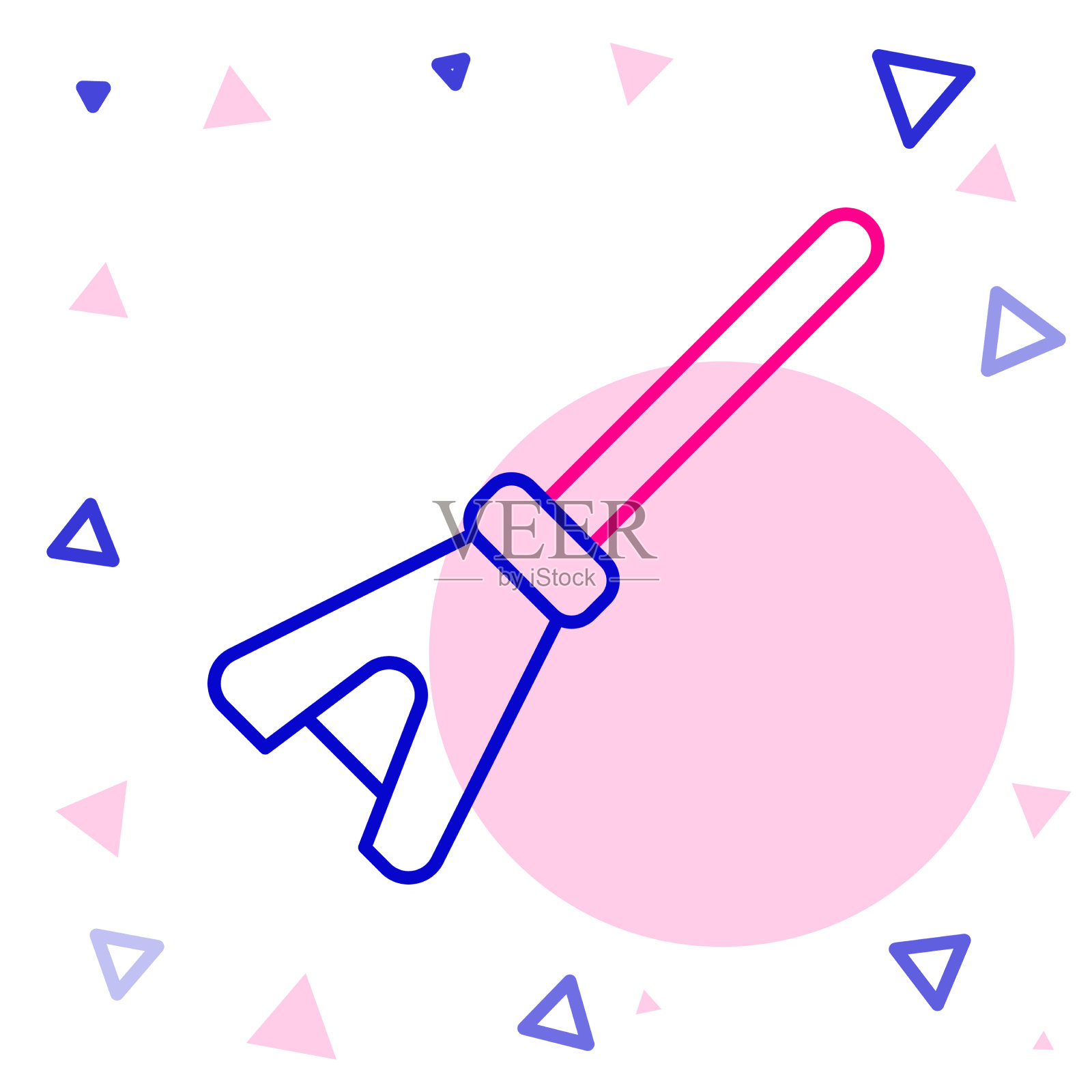 线条拖把图标孤立在白色背景上插画图片素材