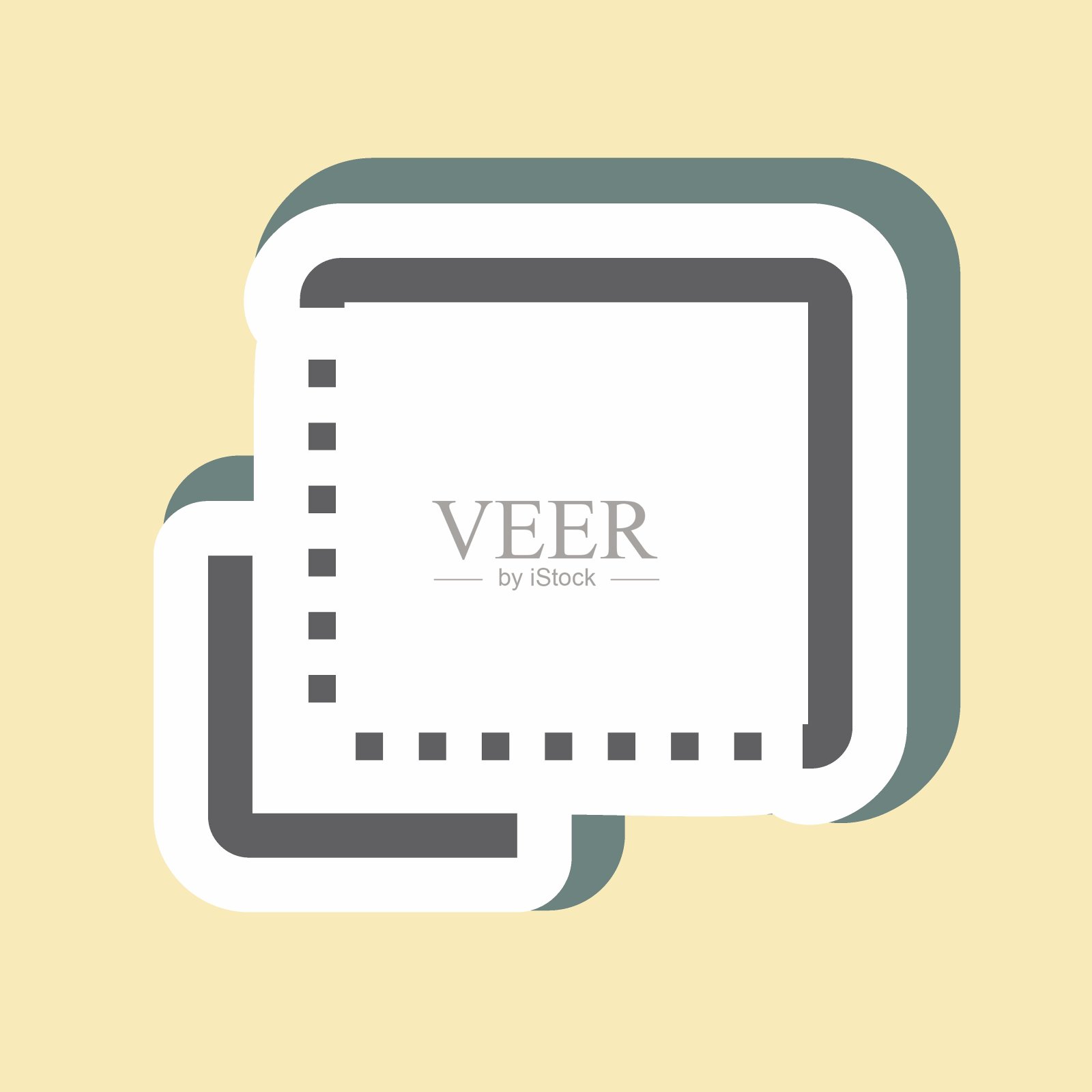 贴纸翻转到背面-颜色匹配风格-简单的插图,可编辑的笔画插画图片素材