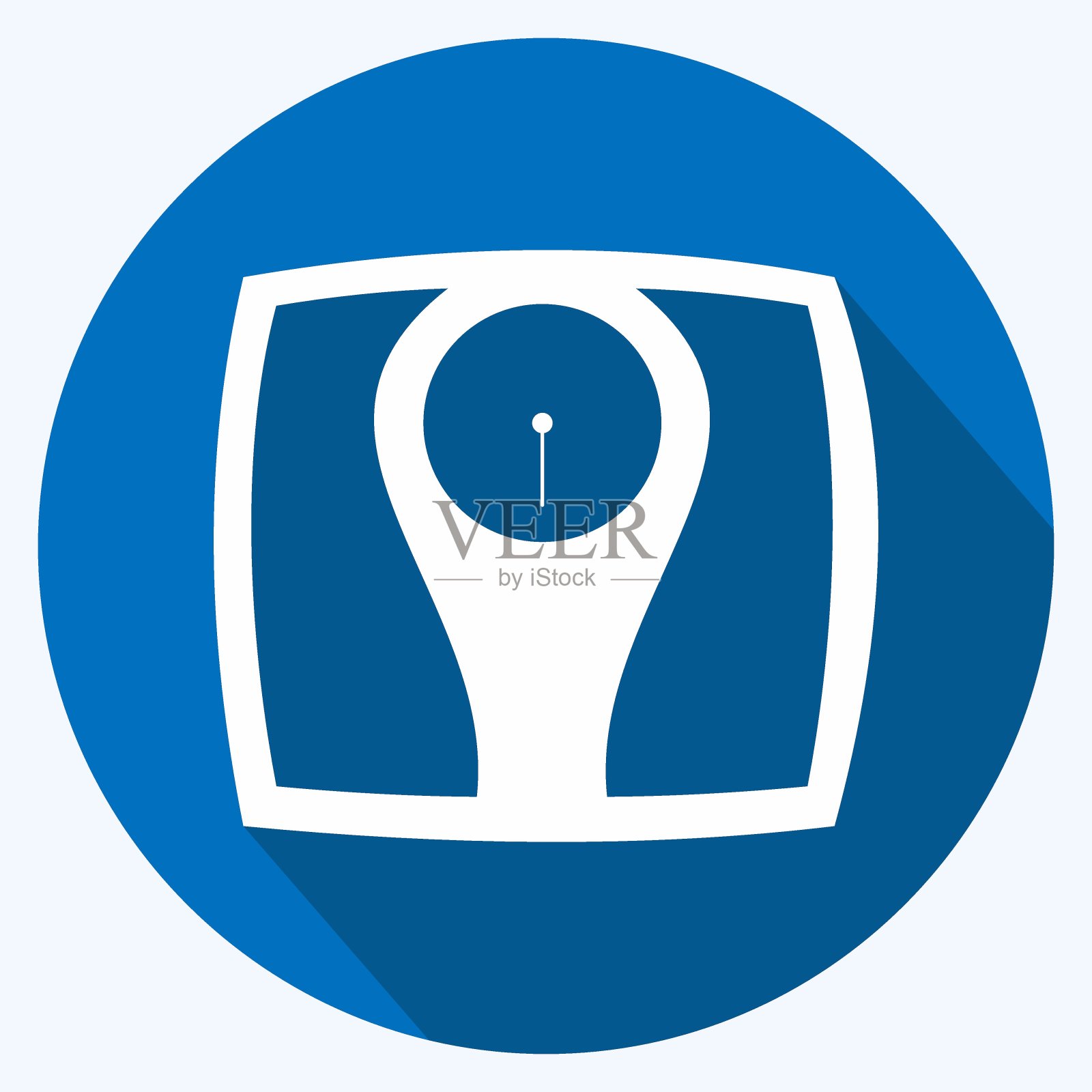 图标称重机-长阴影风格-简单的插图,可编辑的描边插画图片素材