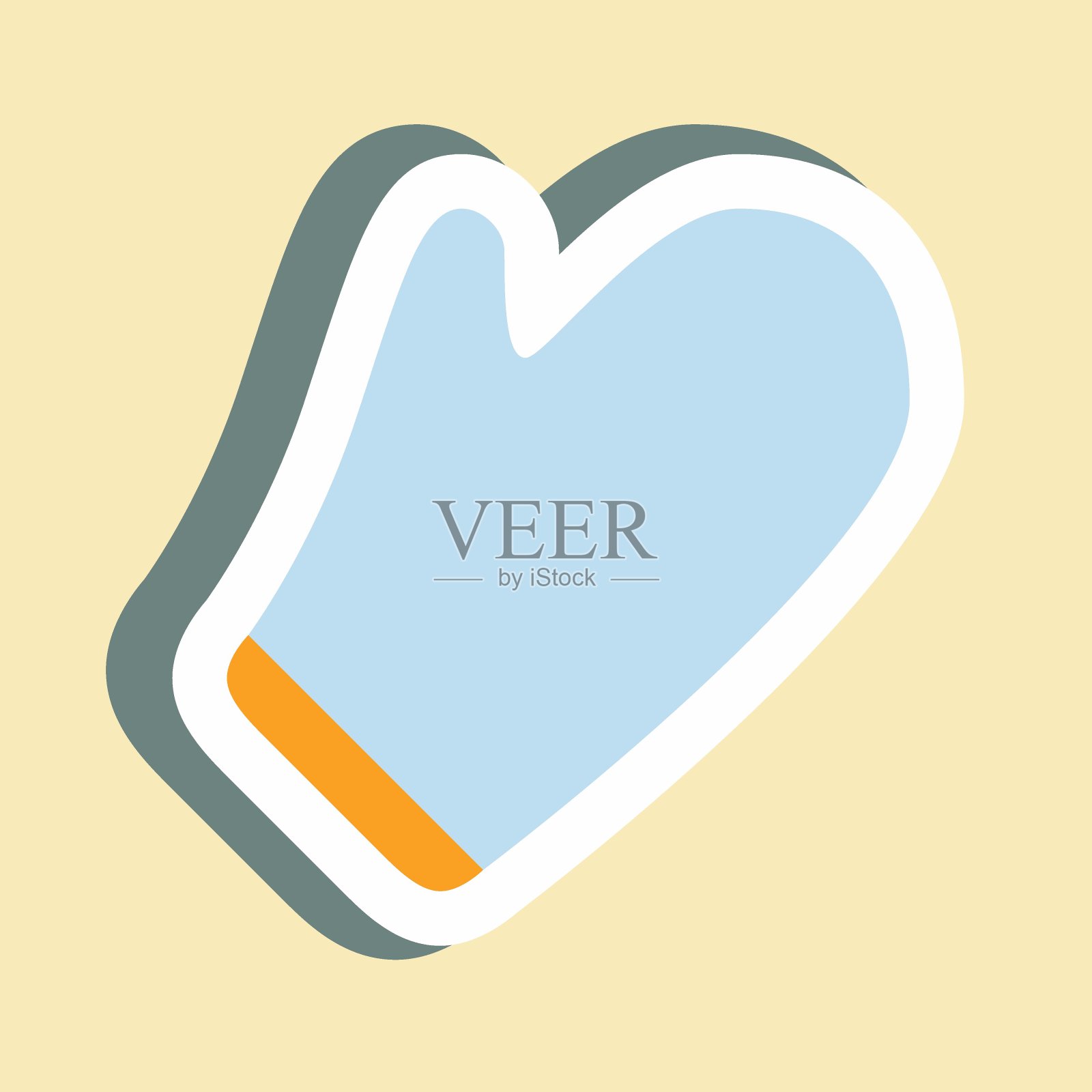 贴纸烤箱手套-简单的插图,可编辑的笔触插画图片素材