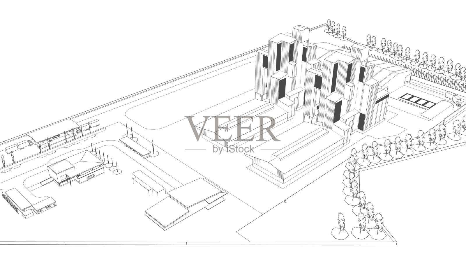 建筑图纸插画图片素材