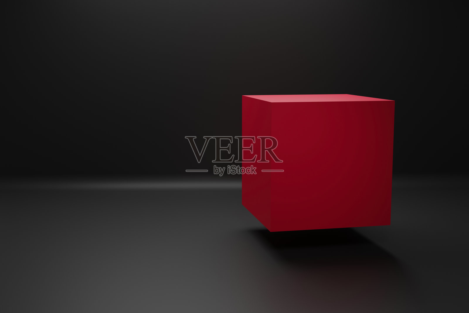 红色方块在黑色背景舞台上进行产品推广。简约设计,现代平台照片摄影图片