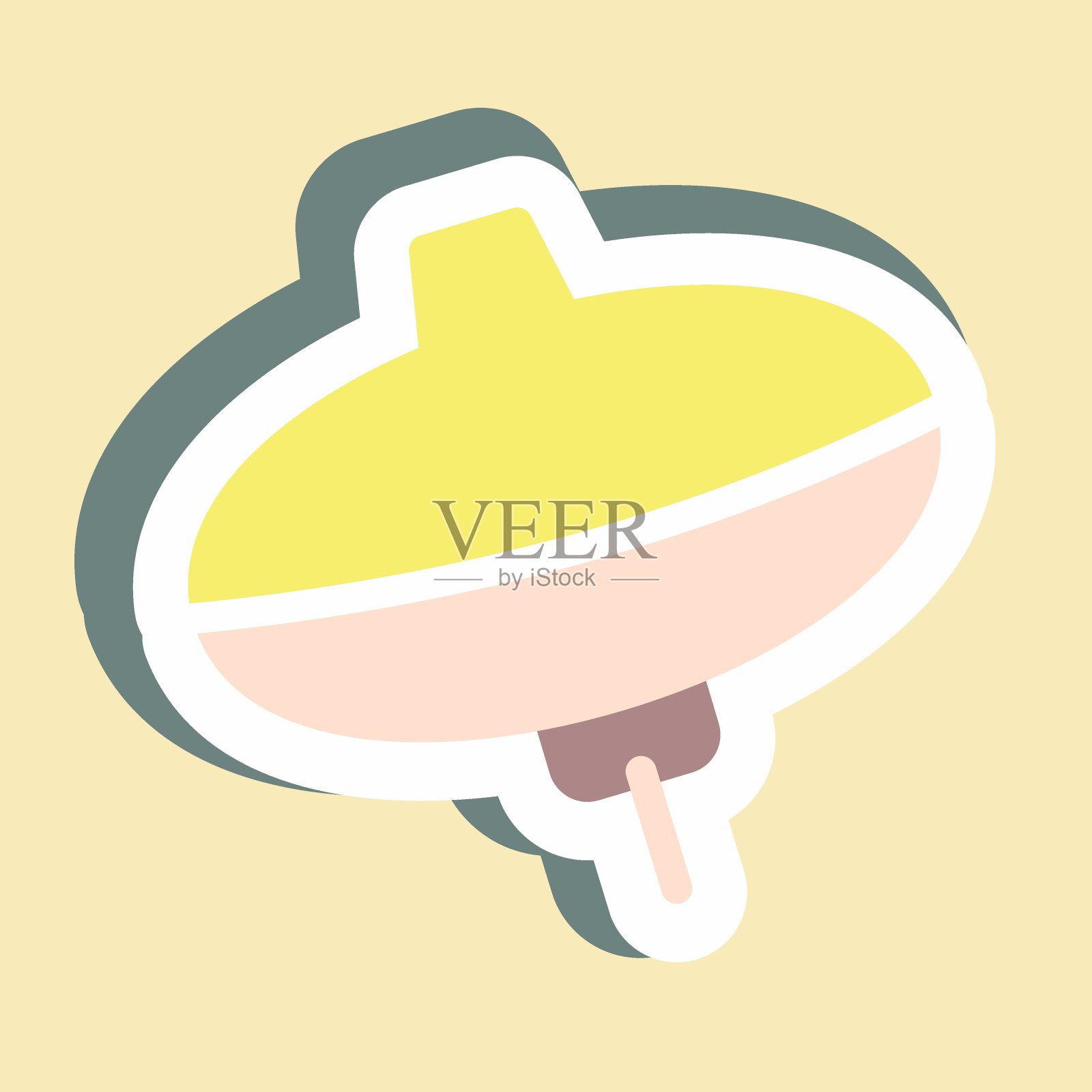 陀螺贴纸-简约插画插画图片素材