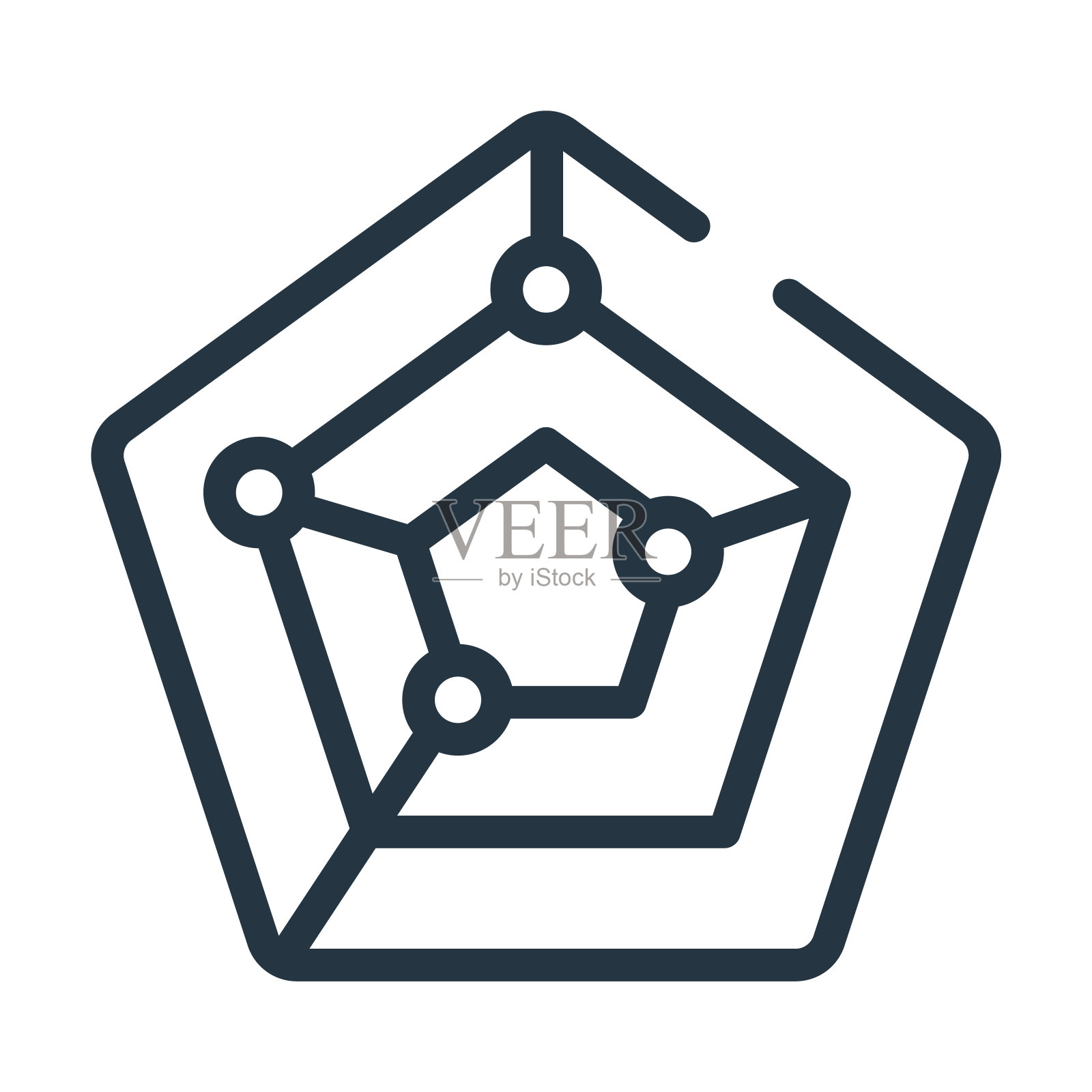 雷达图与五边形细线图标。信息图,图形线性图标从用户界面概念孤立的轮廓符号。矢量插图符号元素的网页设计和应用程序。图标素材