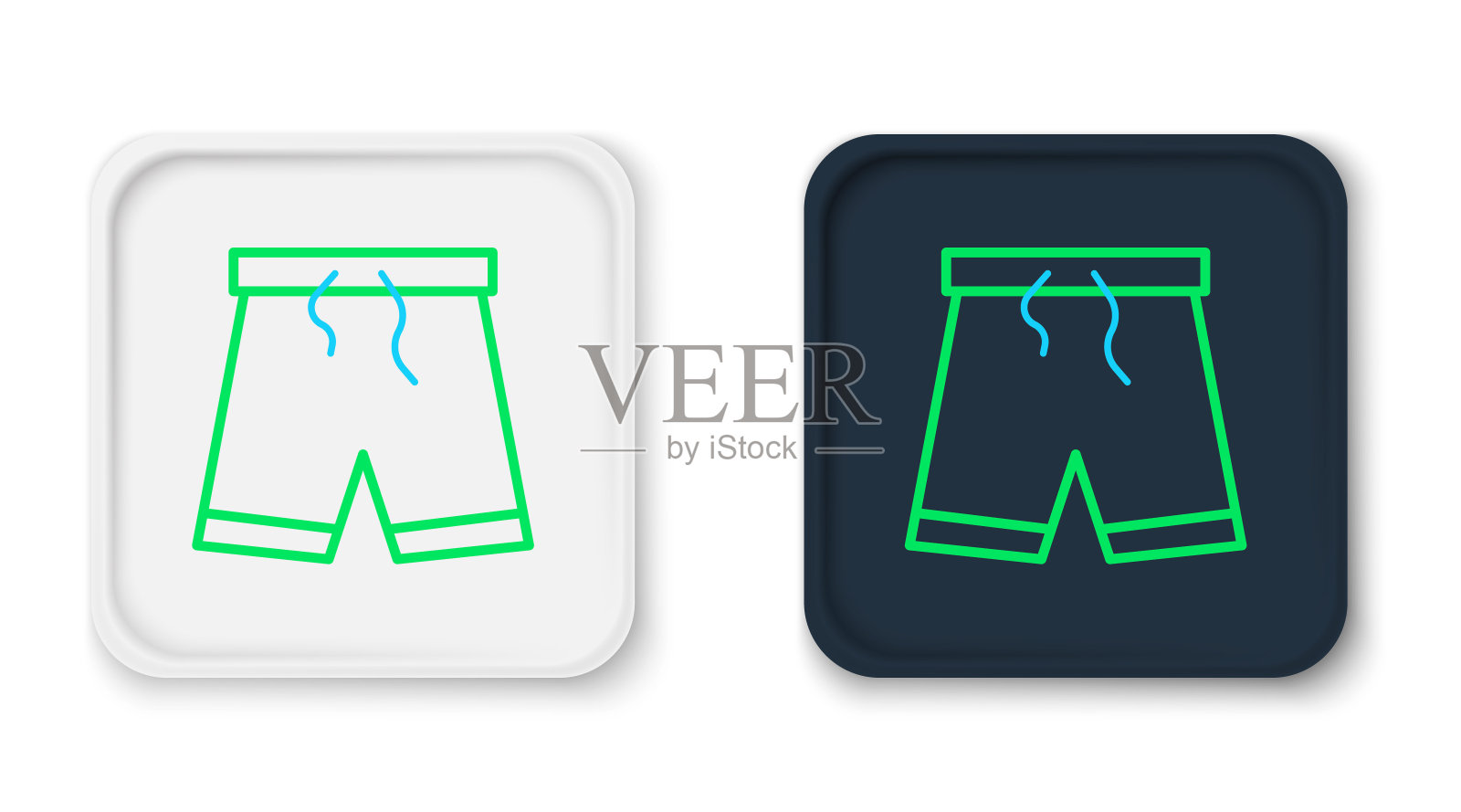 线泳裤图标孤立在白色背景。色彩斑斓的轮廓的概念。向量图标素材