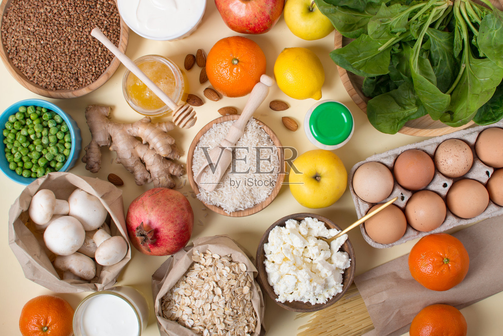 购买健康产品。健康食品套装照片摄影图片