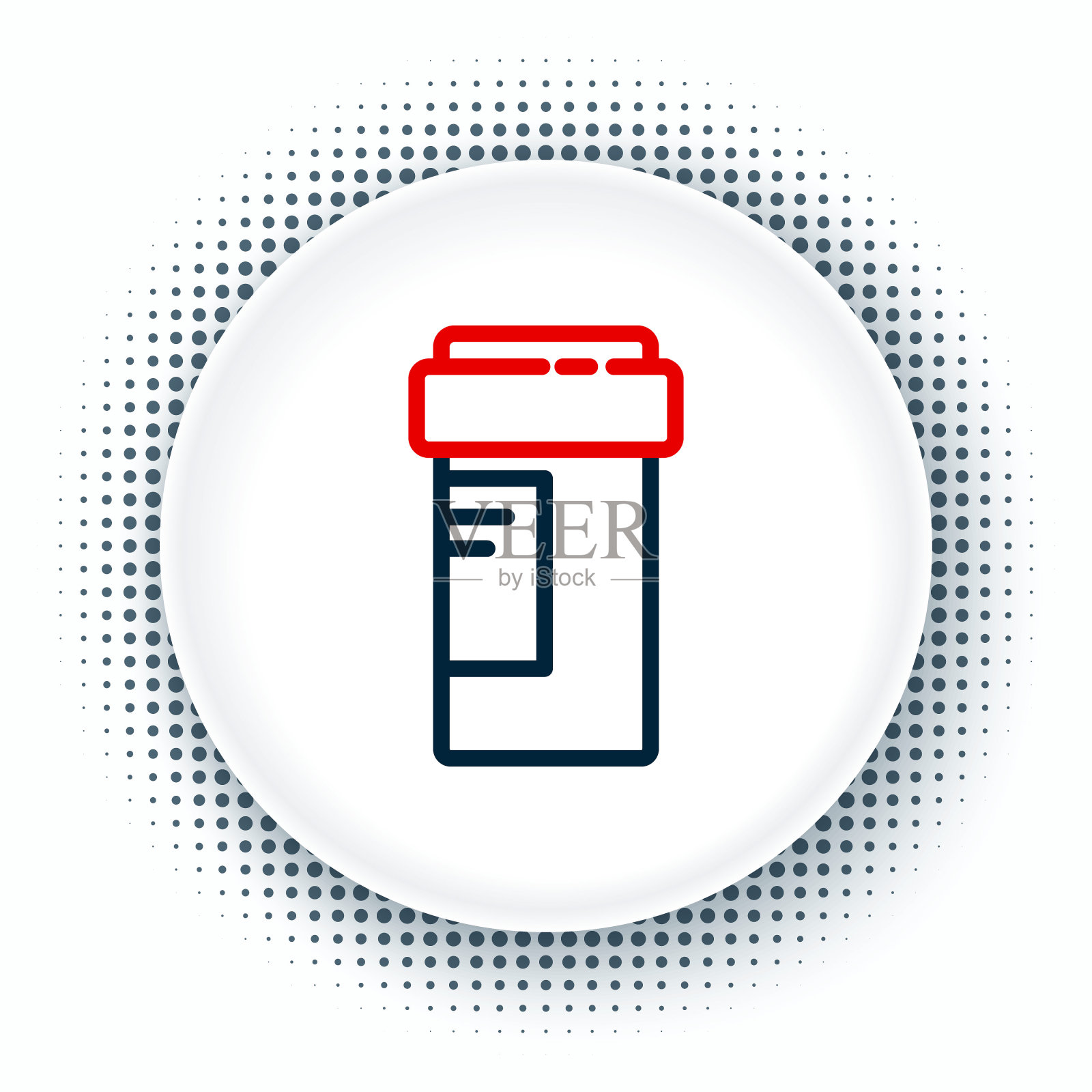 行药瓶图标孤立在白色背景上。瓶药丸的迹象。药店的设计。色彩斑斓的轮廓的概念。向量插画图片素材