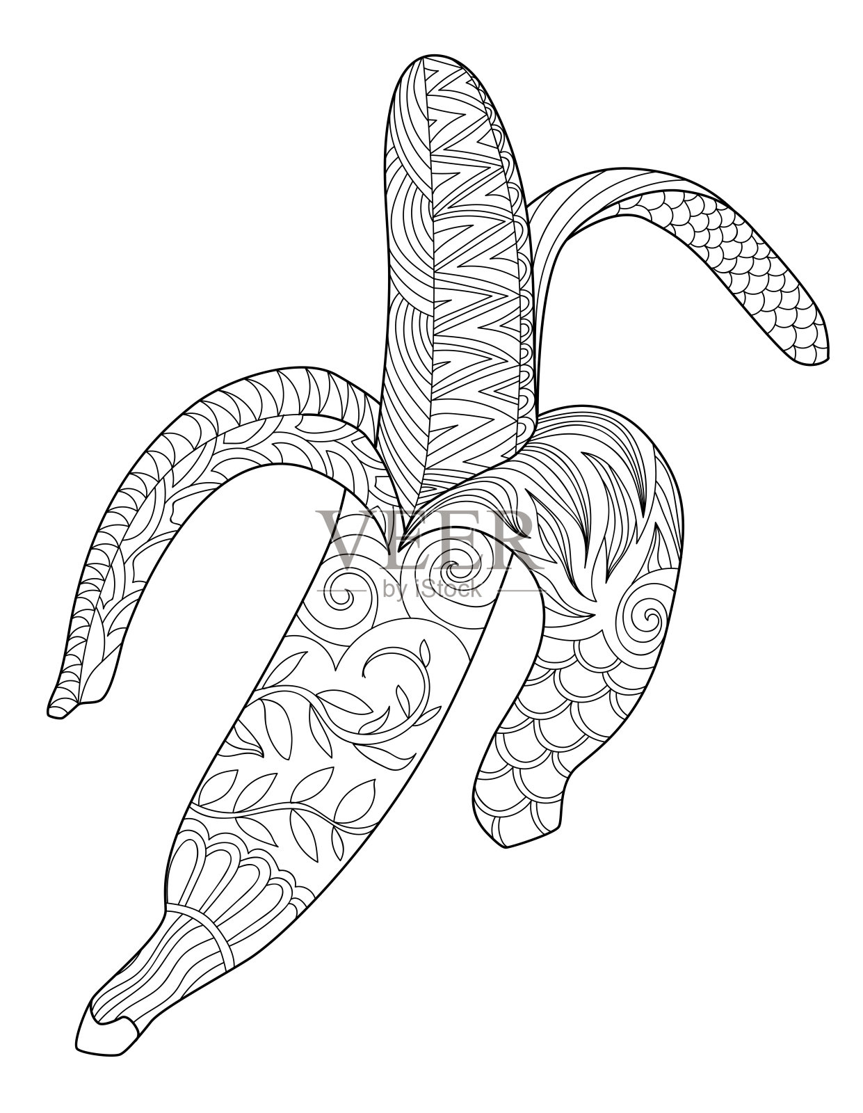 香蕉艺术线条插画图片素材