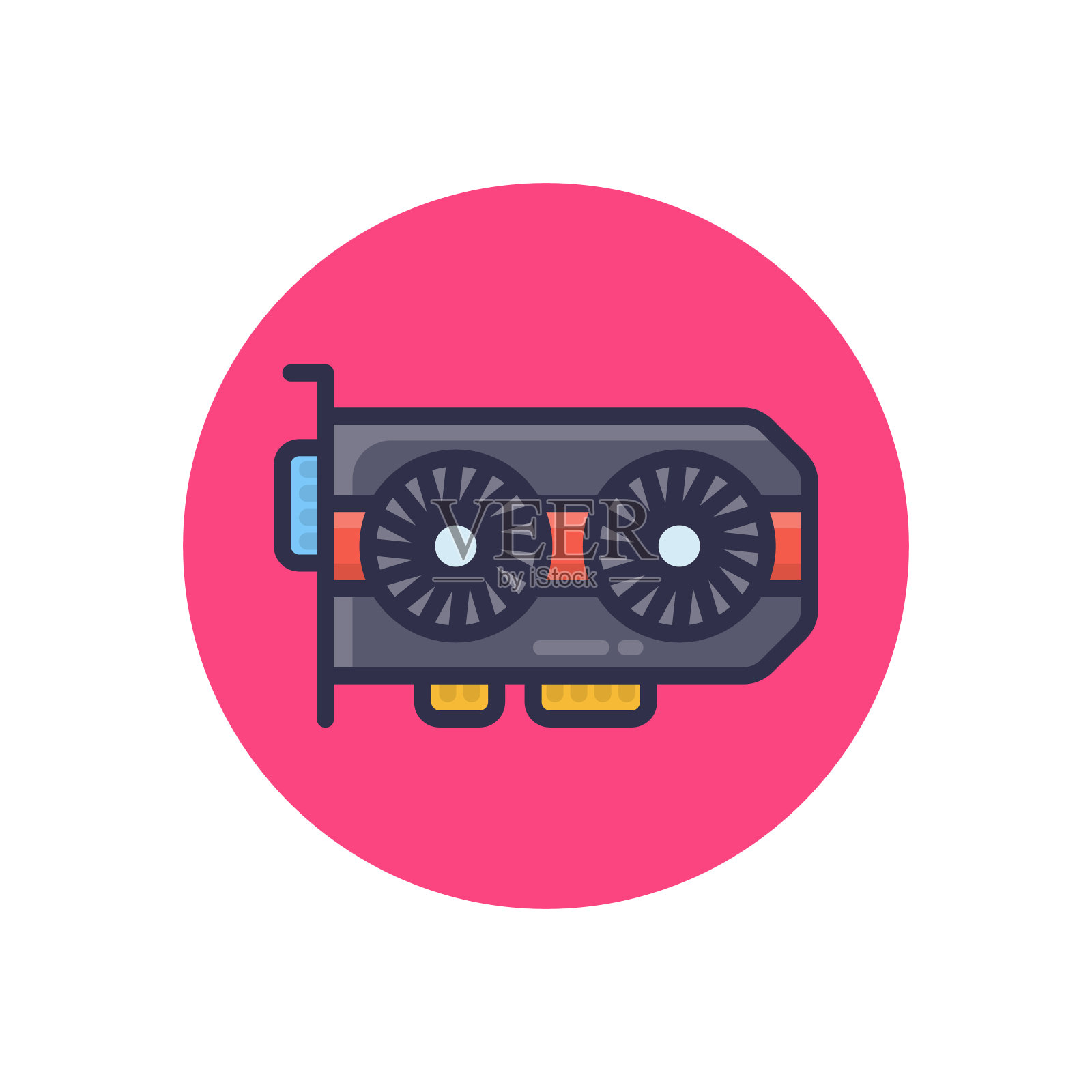 图形卡图标在向量。标识;插画图片素材