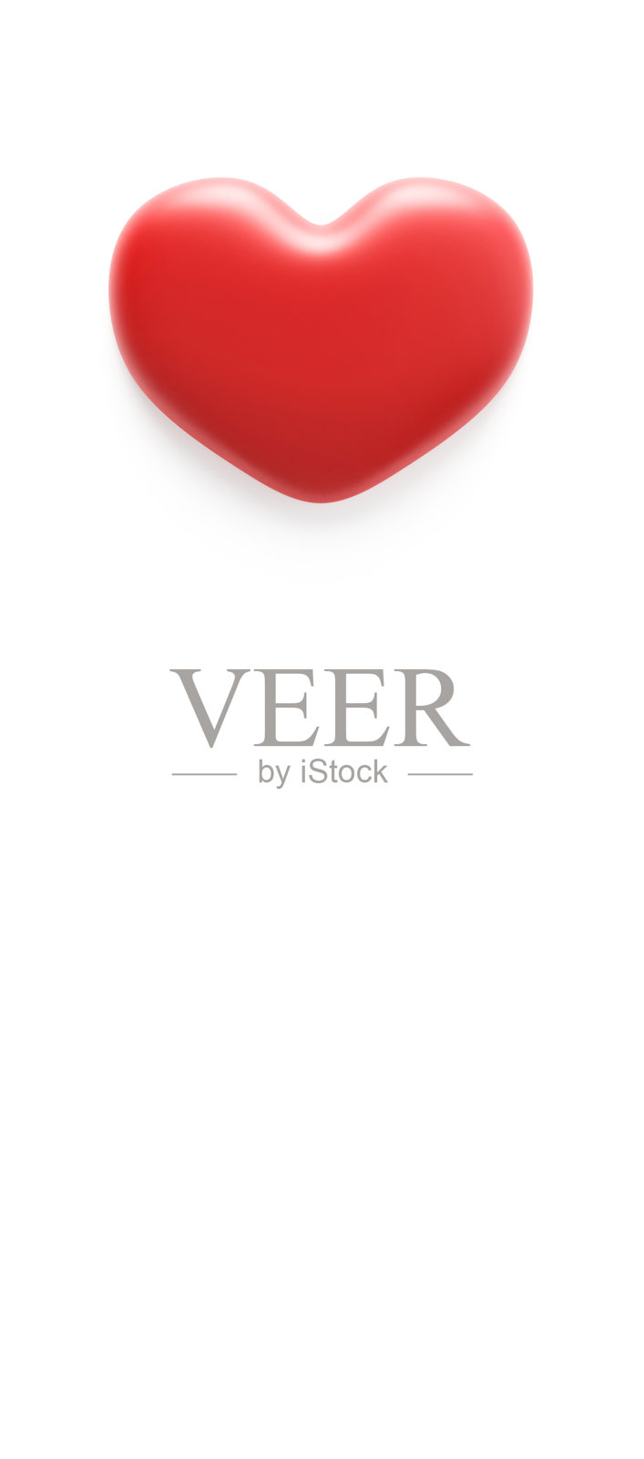 3d渲染爱心。红心孤立在白色背景上。圣情人节的象征。3 d渲染。照片摄影图片