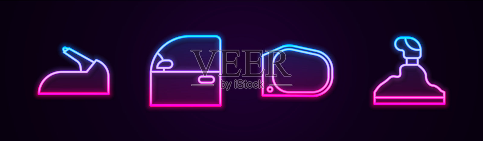 设置线车手刹、门镜和齿轮图标素材