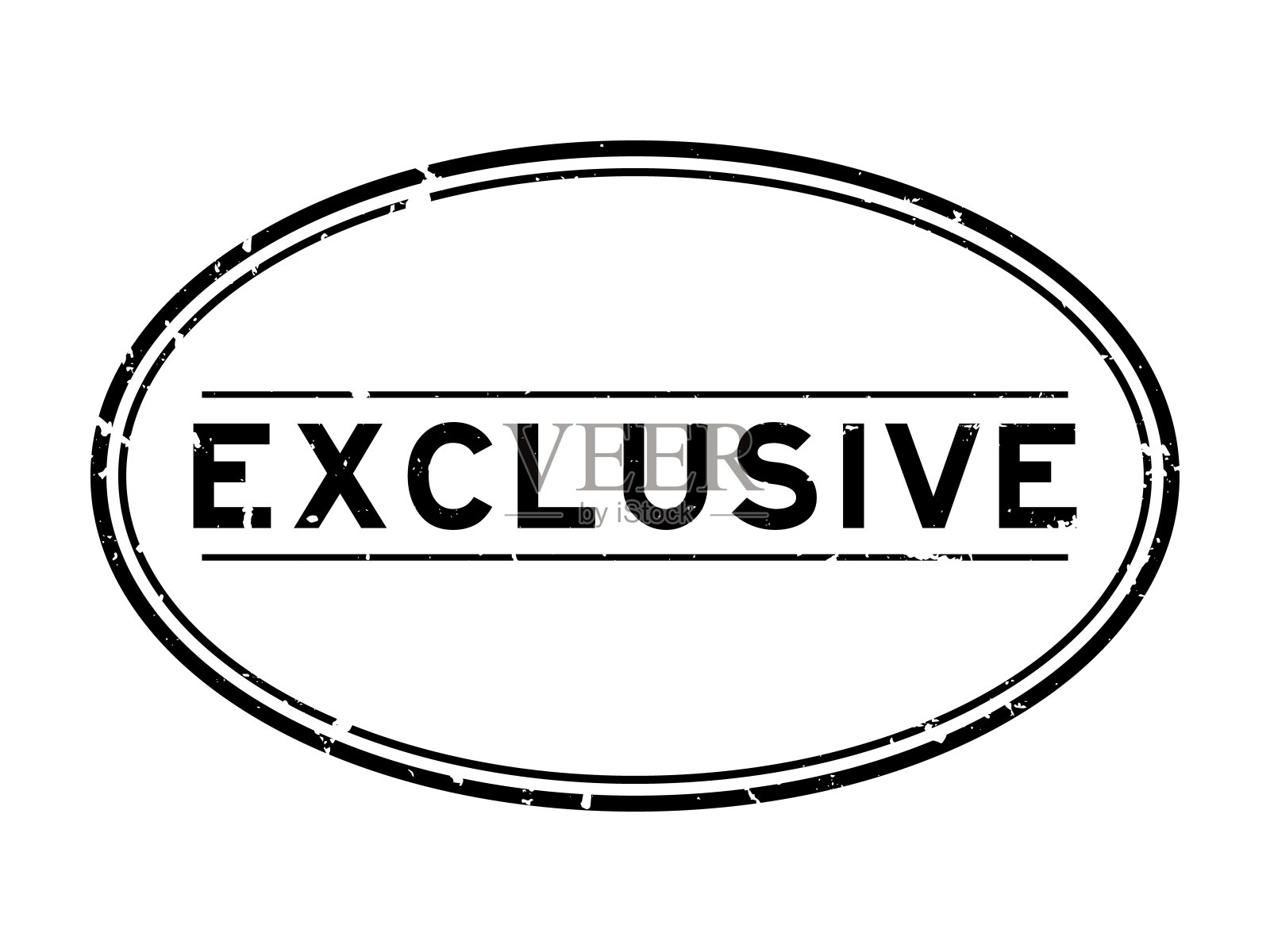 垃圾黑色专属字椭圆形橡胶印章在白色背景设计元素图片