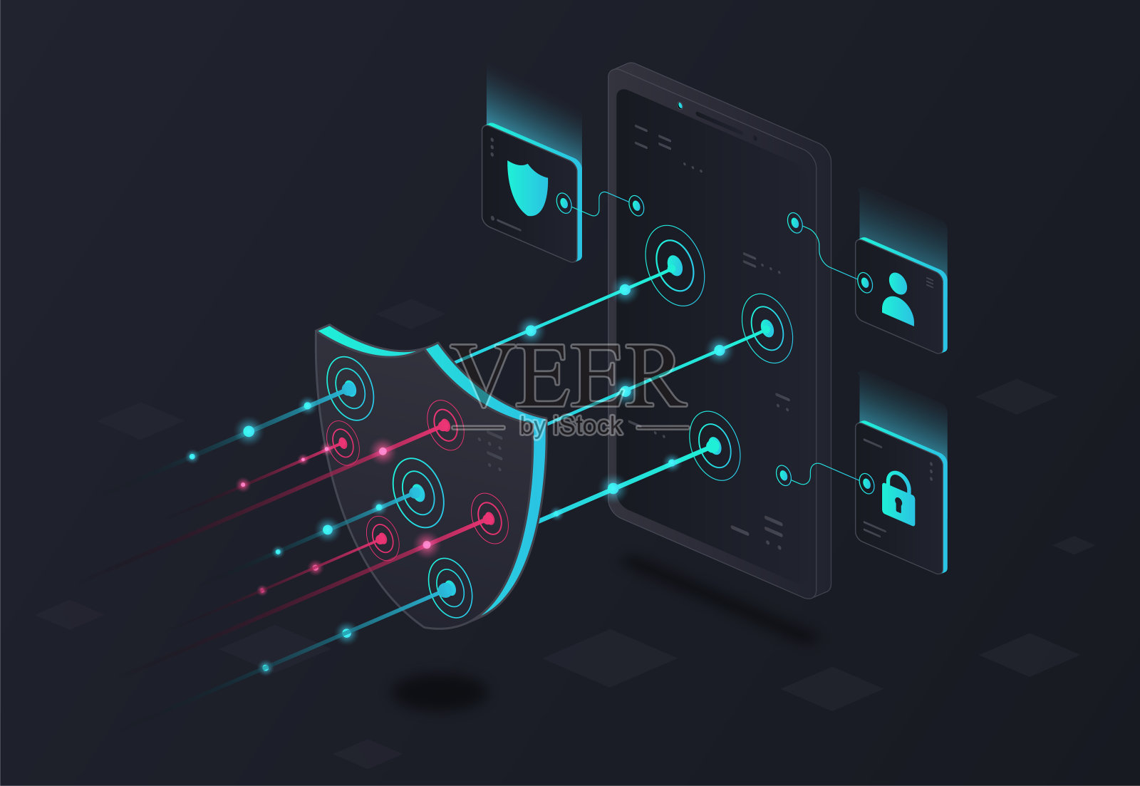 在线服务器保护插画图片素材