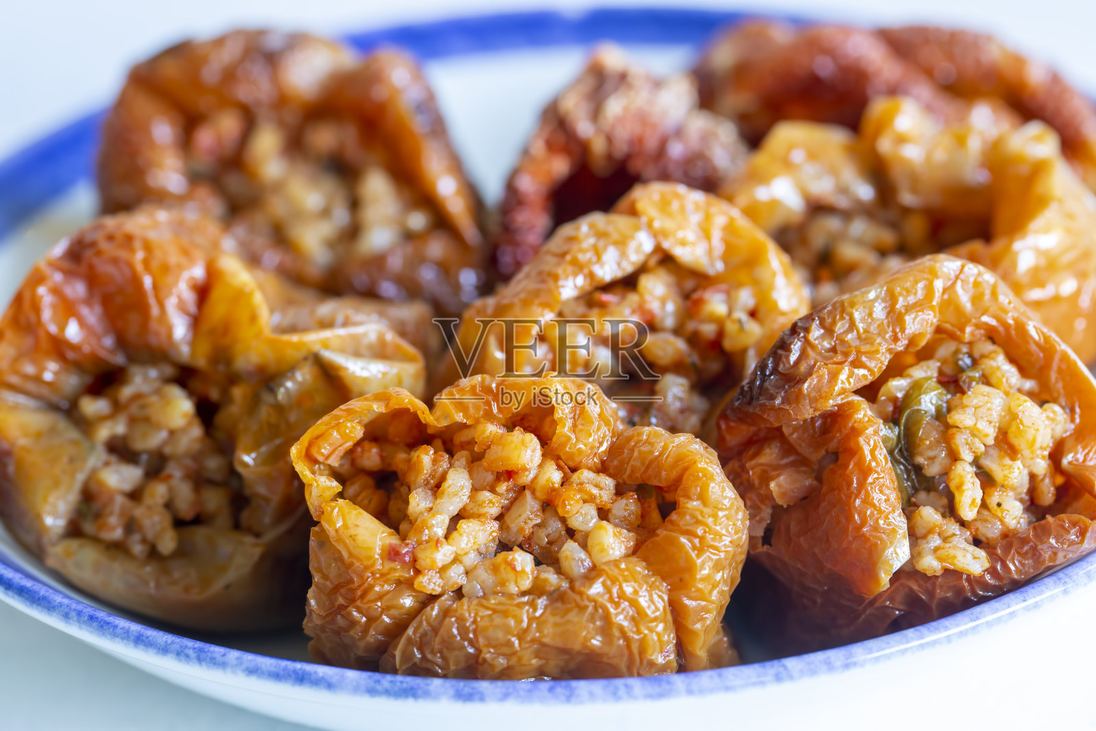 土耳其传统美食;酿干——干胡椒(土耳其语名称;Kurutulmu或kuru biber dolmasi)照片摄影图片