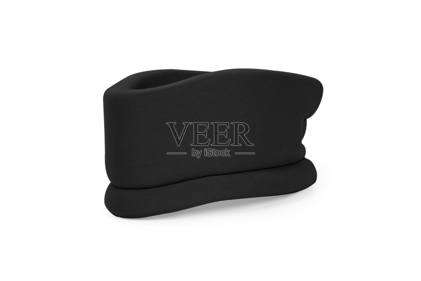 米色骨科衣领在颈部孤立在白色背景。医疗支持颈部支架。颈椎扭伤的概念及治疗。头部或颈部外伤。固定。脊柱骨折照片摄影图片