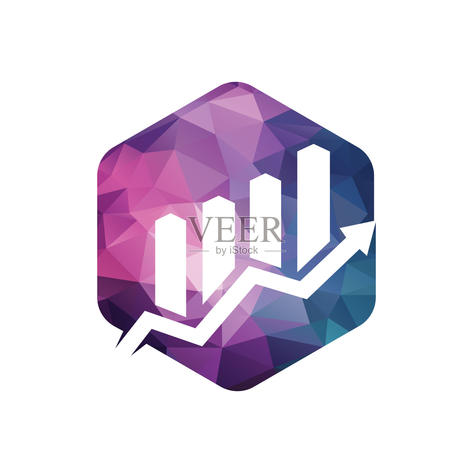 商业抽象标志符号。成长创意符号概念。股票金融市场,进步线,图表图标。图标素材