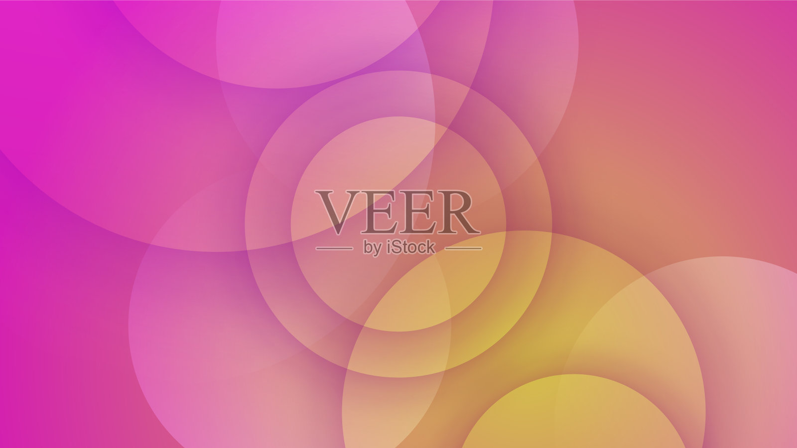 现代梯度圆蓝色粉红色黄色彩色抽象设计背景插画图片素材