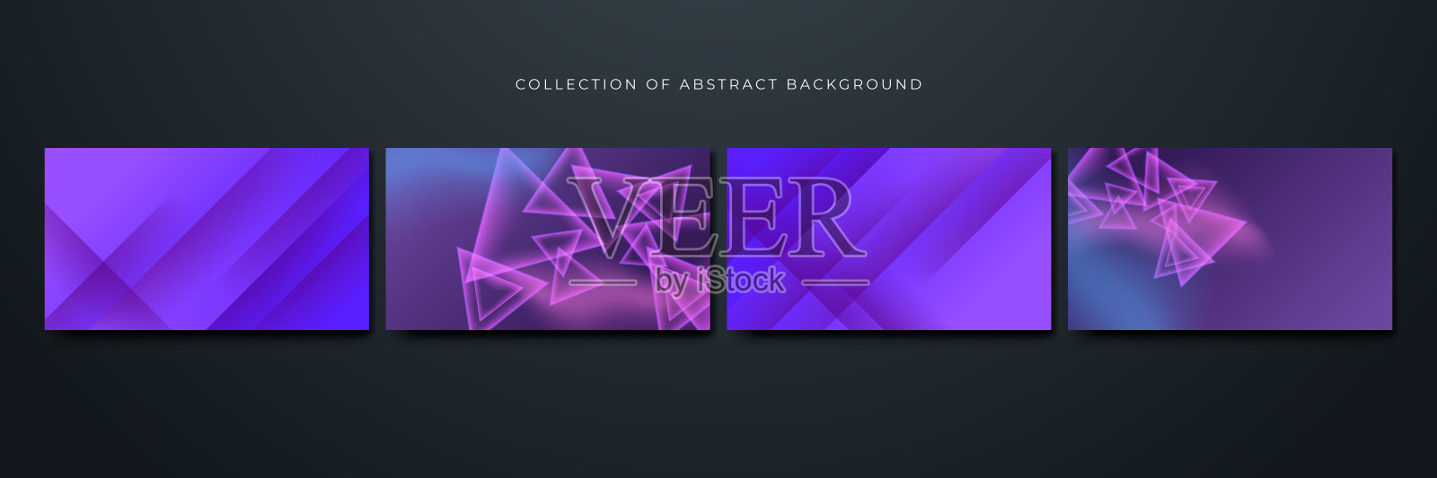 条纹和透明三角形粉红色紫色彩色抽象设计背景插画图片素材