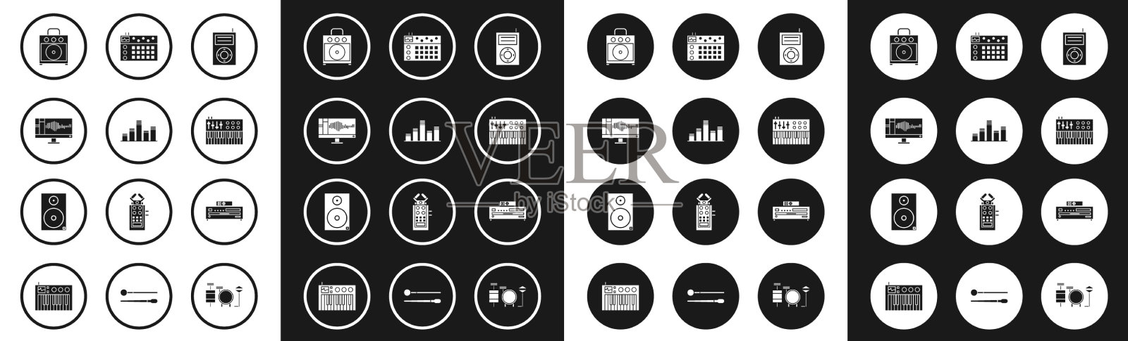 设置音乐mp3播放器均衡器声音或音频图标素材