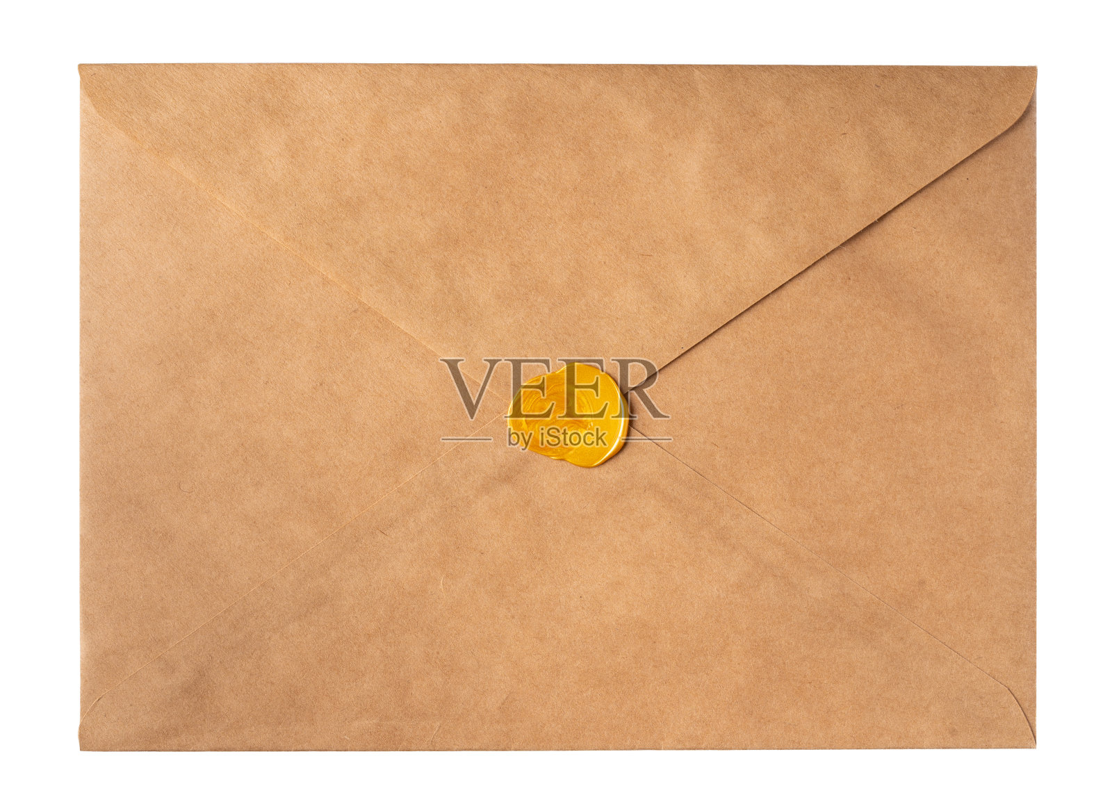 回收牛皮纸信封孤立的白色背景照片摄影图片