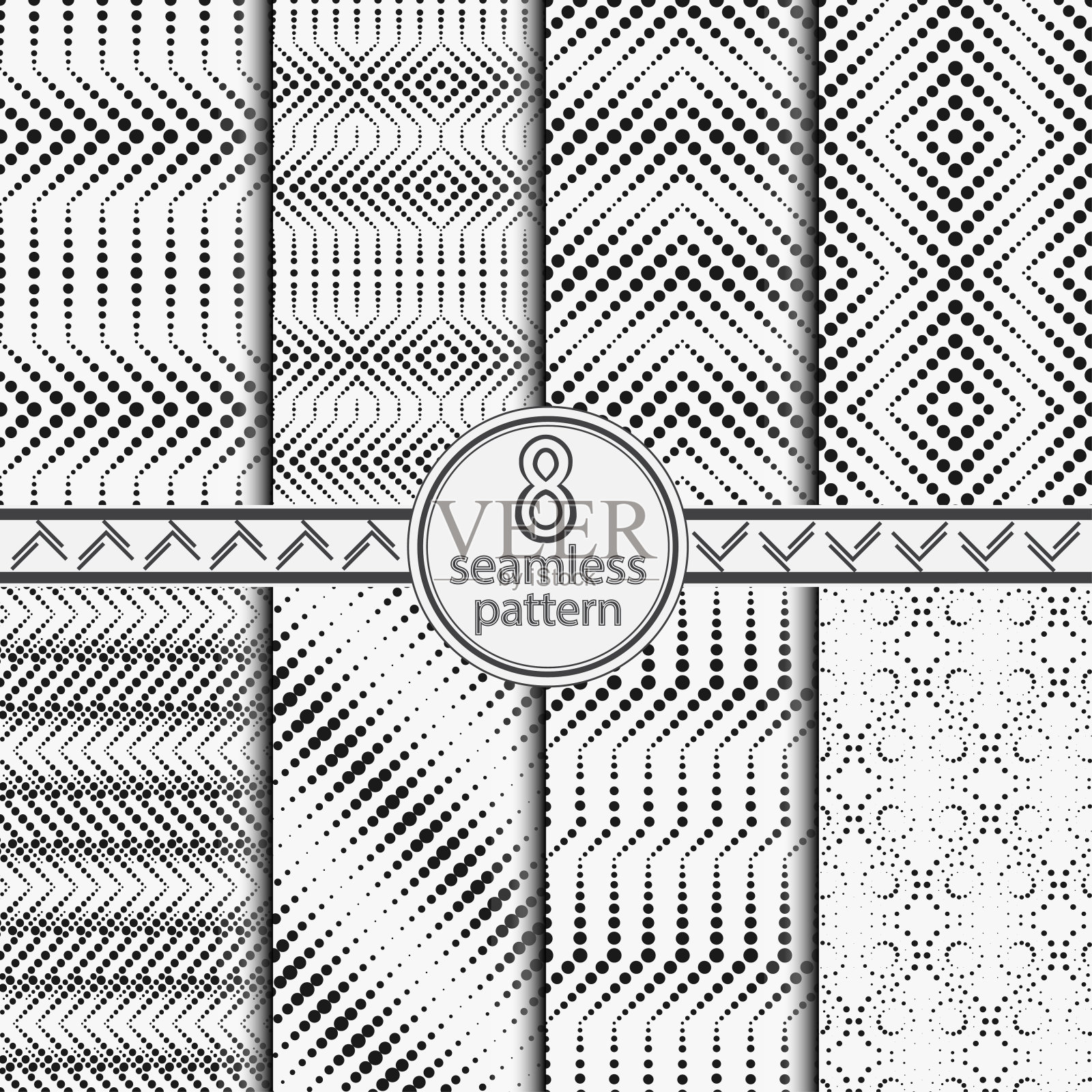 一组无缝向量模板插画图片素材